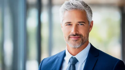 Professional Middle Aged Businessman With Gray Hair