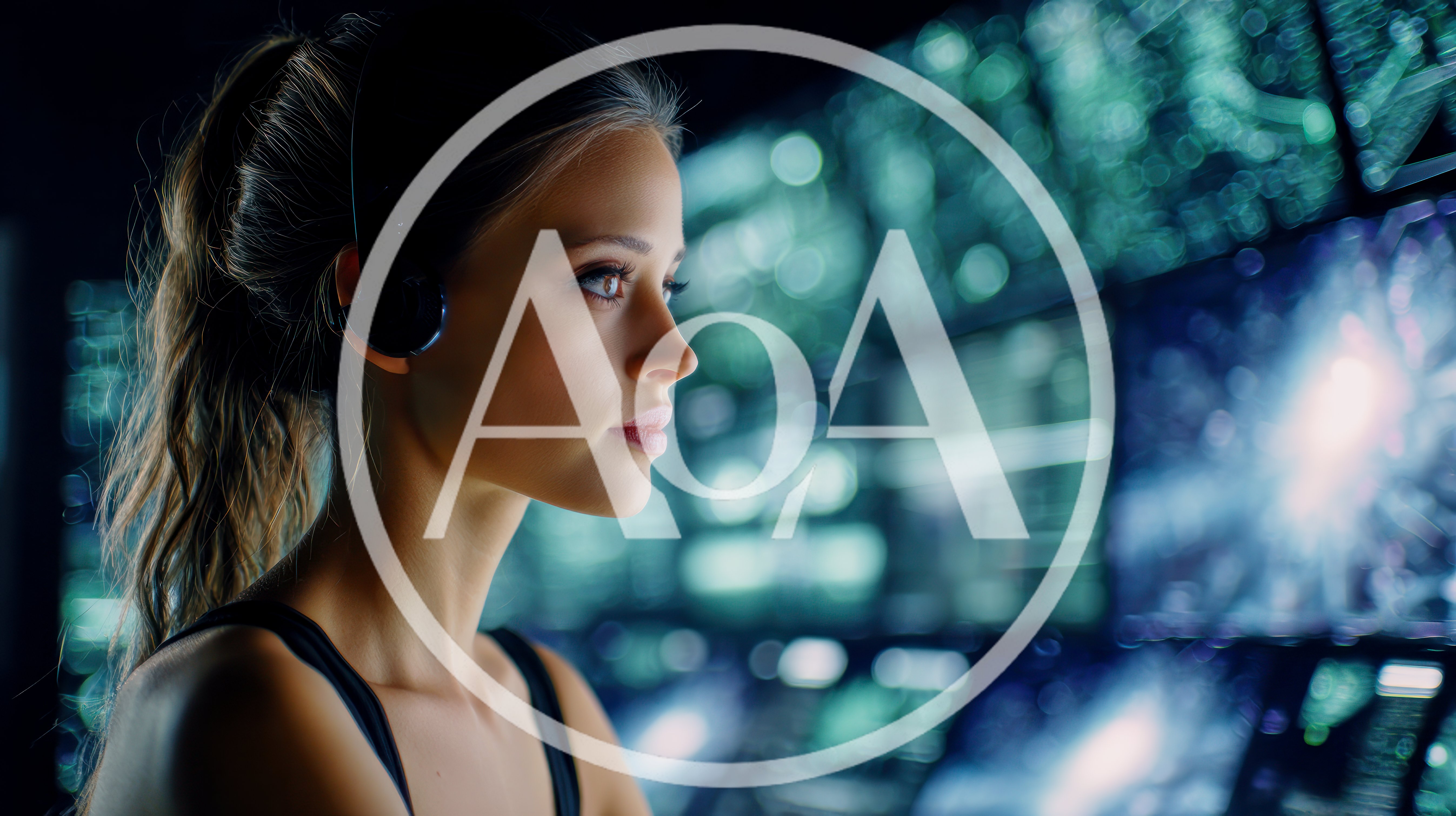 Young Woman Working In A High Tech Surveillance Center