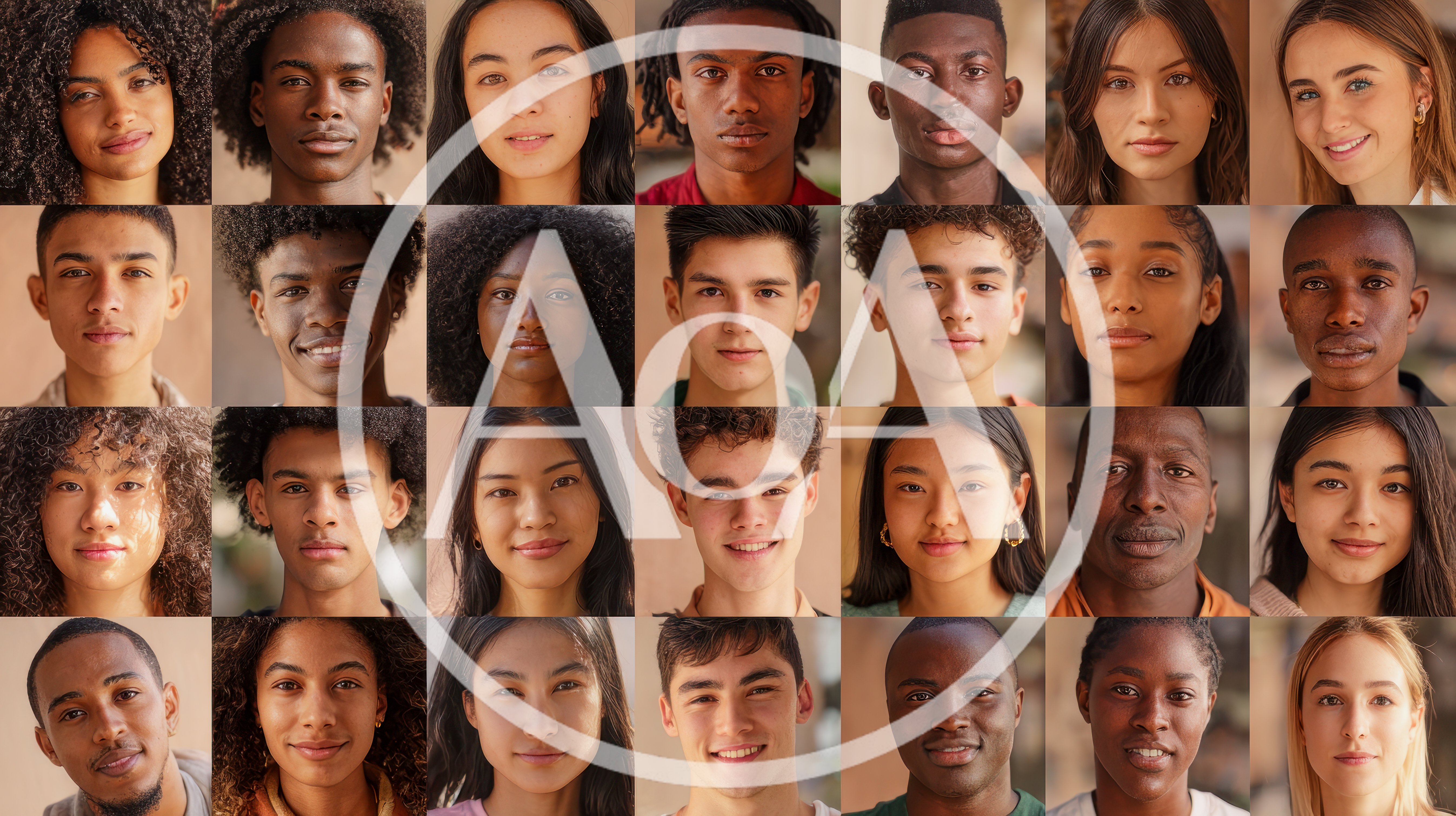 Diverse Group Of People Portraits In Grid Layout