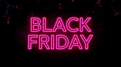 Neon Pink Black Friday Text Sign