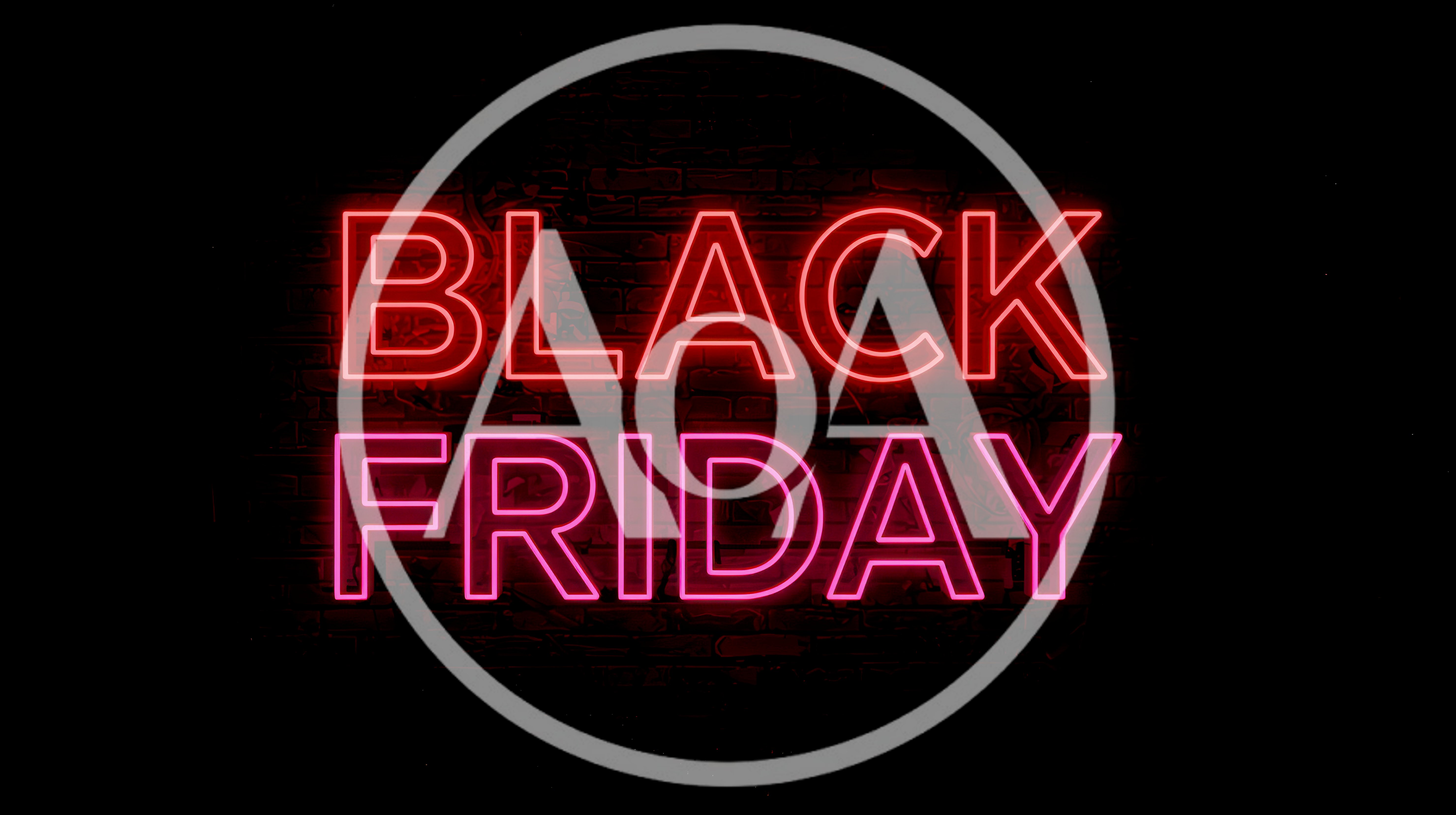 Neon Black Friday Sign On Dark Brick Wall
