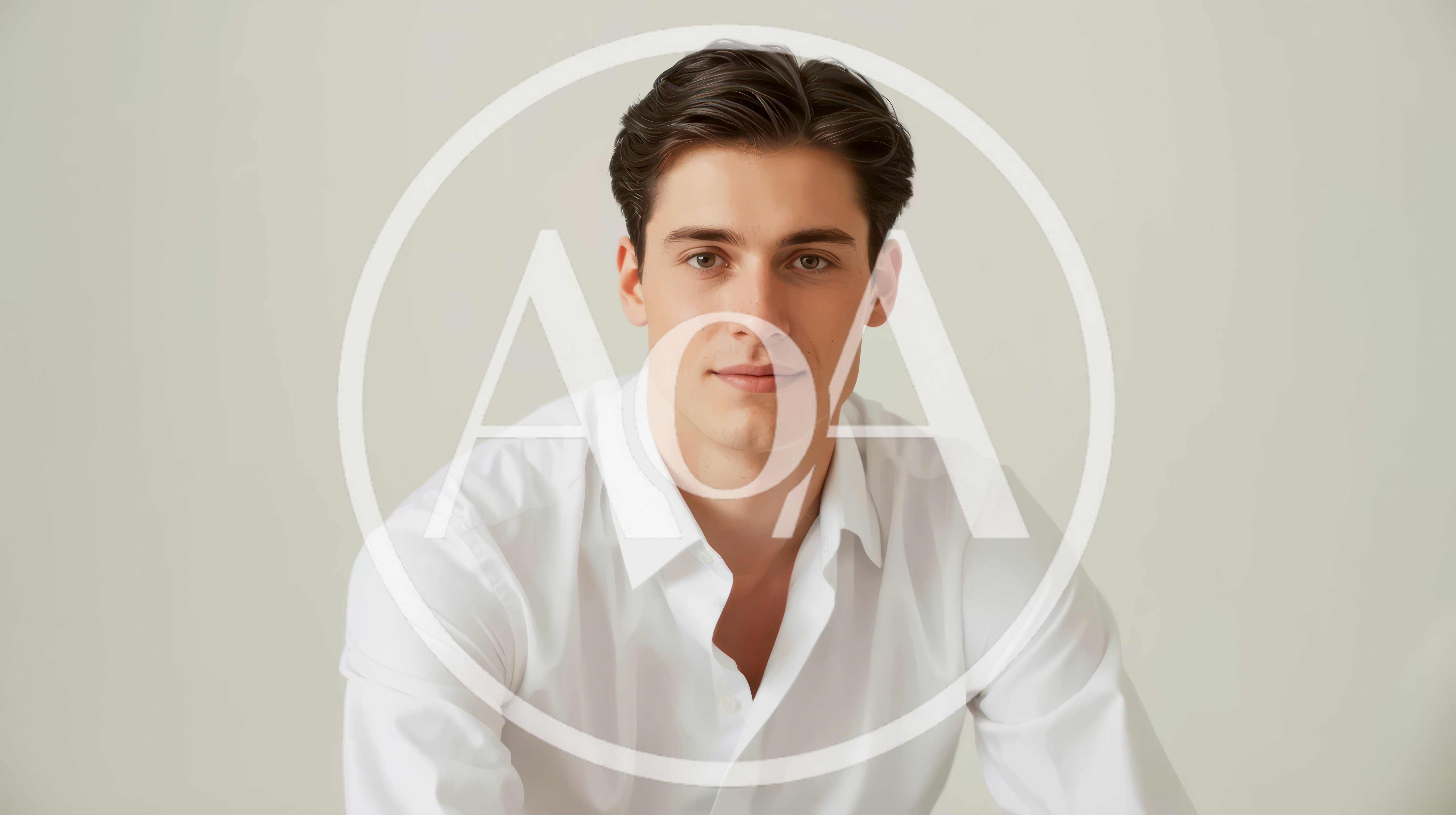 Portrait Of A Handsome Young Man In White Shirt
