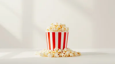 Red and White Striped Popcorn Bucket