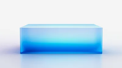 Blue Glass Rectangular Pedestal On White Background