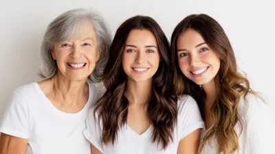 Three Generations Of Women Smiling Together