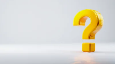 3D Rendered Yellow Question Mark Symbol
