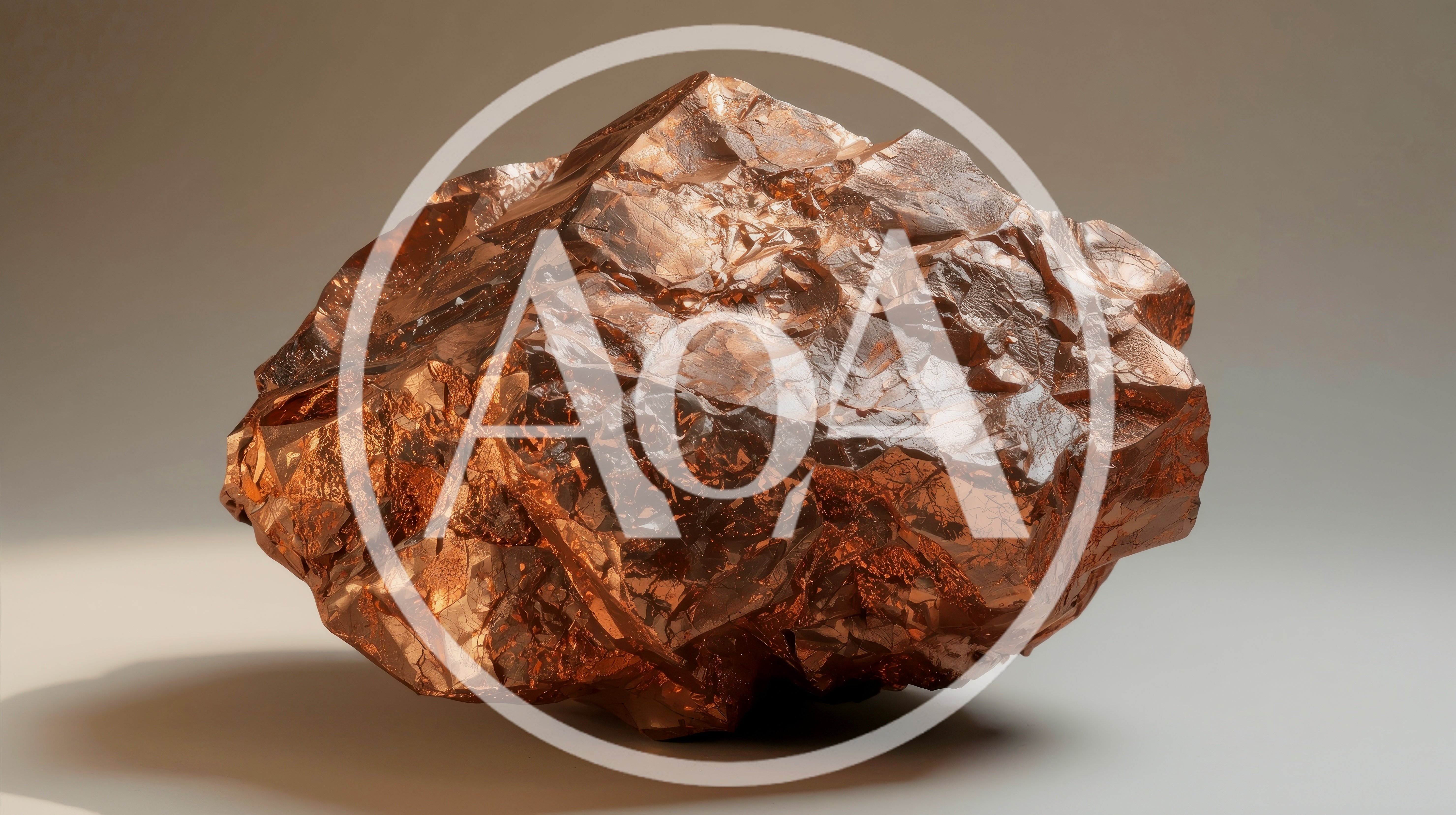 Raw Copper Ore Nugget Isolated On Grey Background
