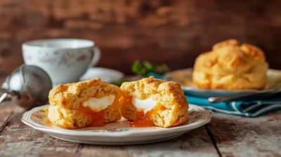 Freshly Baked Scones With Jam And Cream