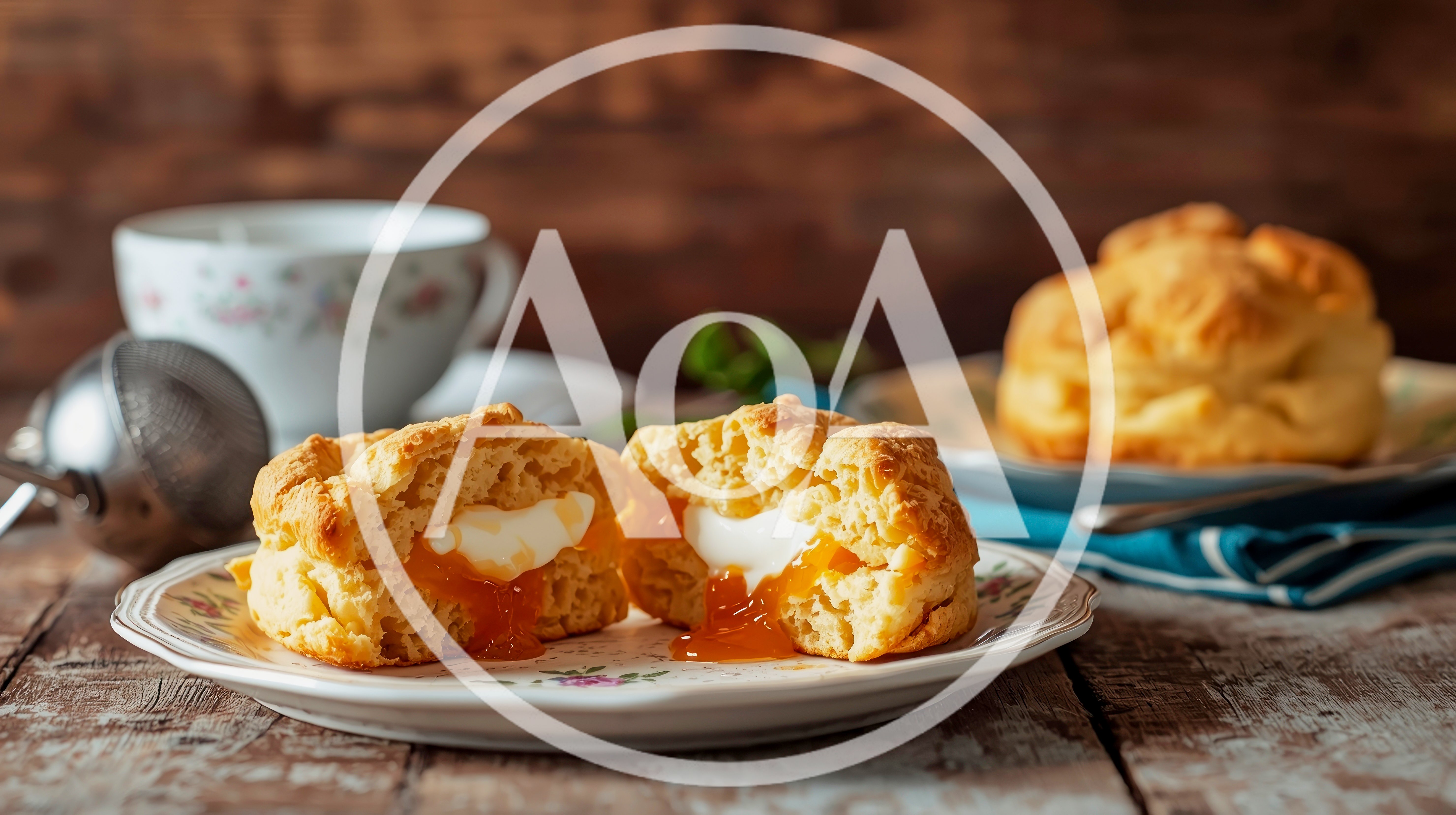 Freshly Baked Scones With Jam And Cream