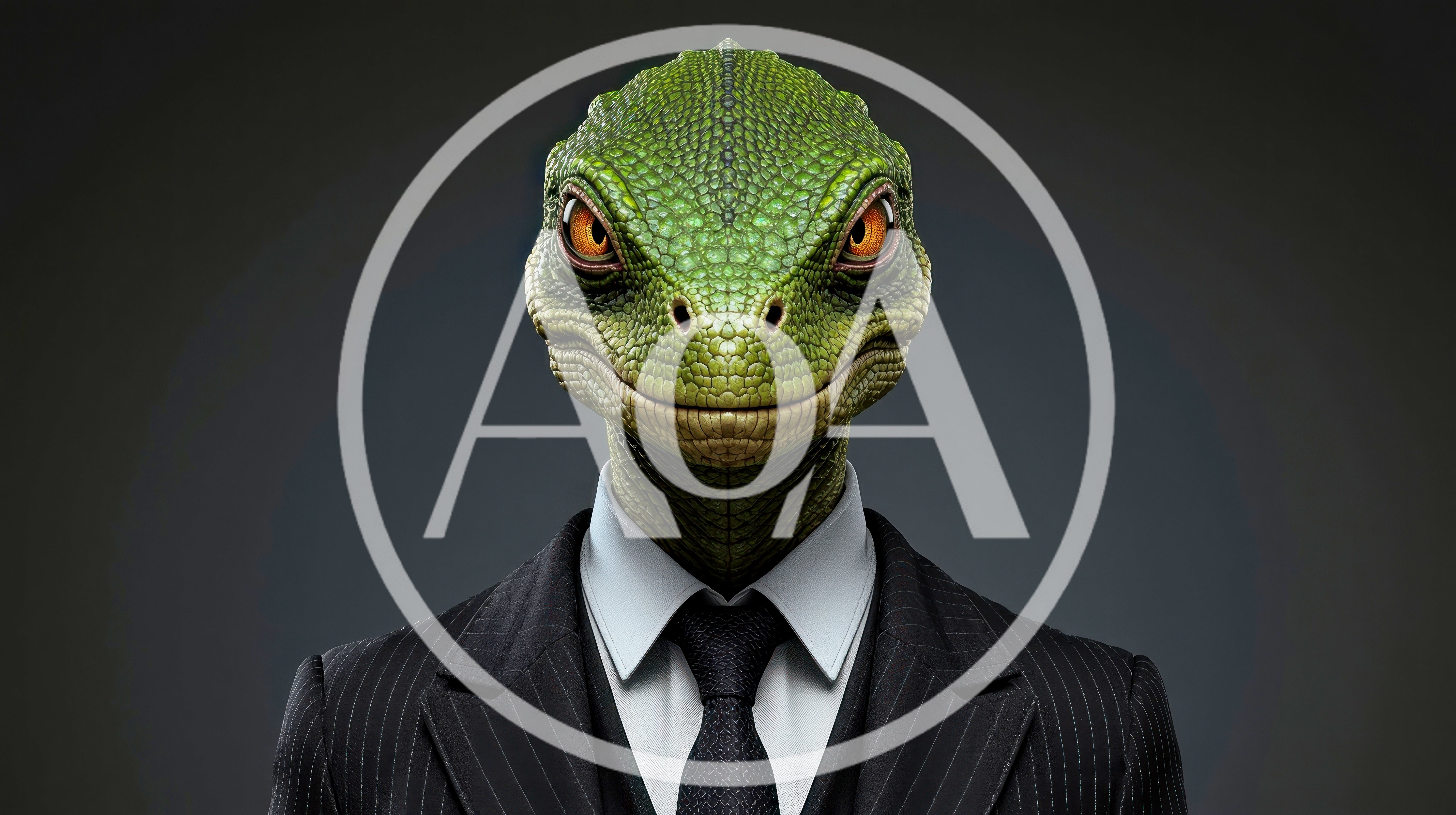 Anthropomorphic Lizard Businessman In A Formal Suit