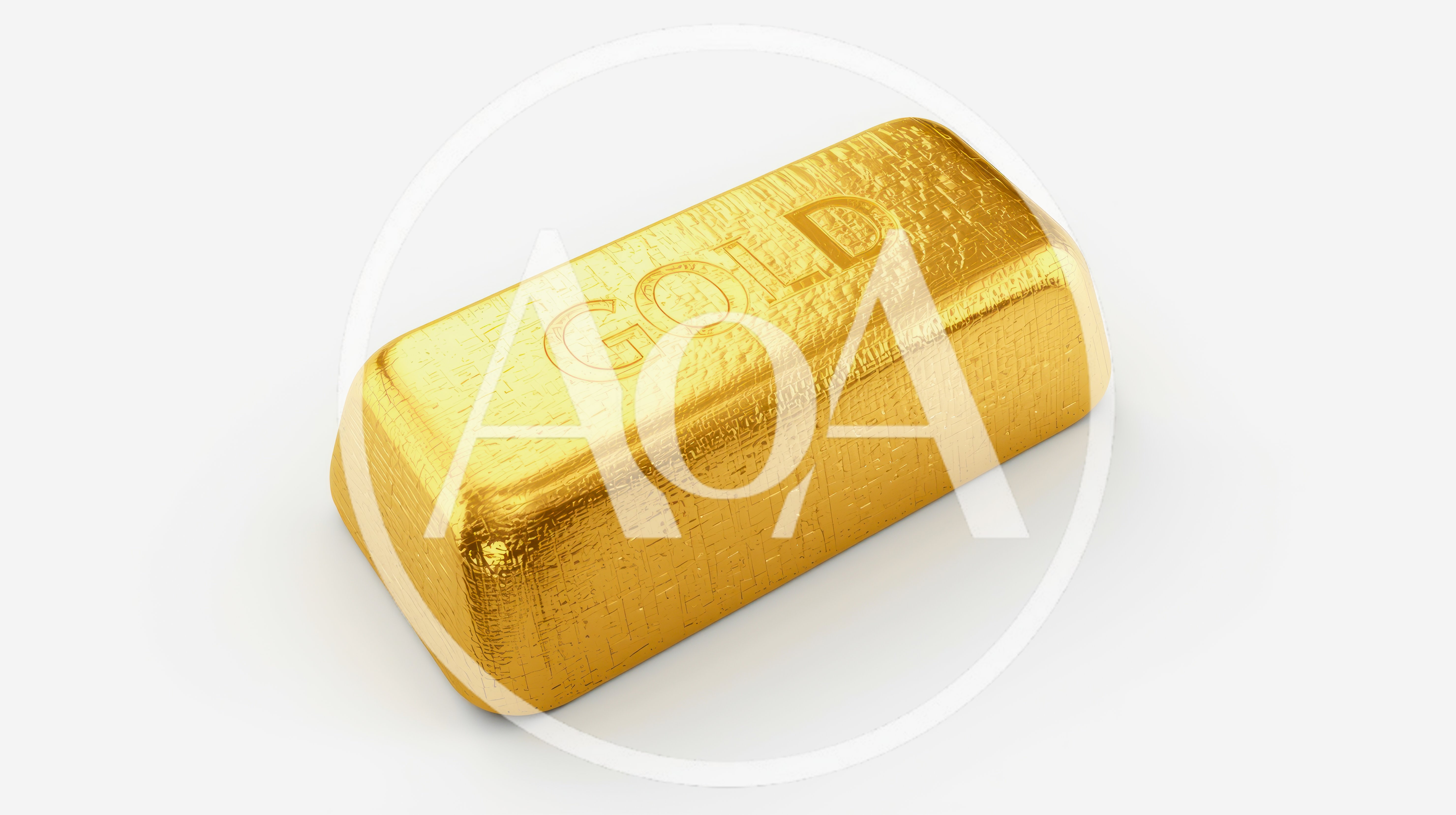 Single Gold Bar Isolated On White Background