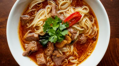 Bowl Of Spicy Beef Noodle Soup