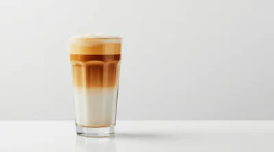 Layered Latte Macchiato in a Tall Glass