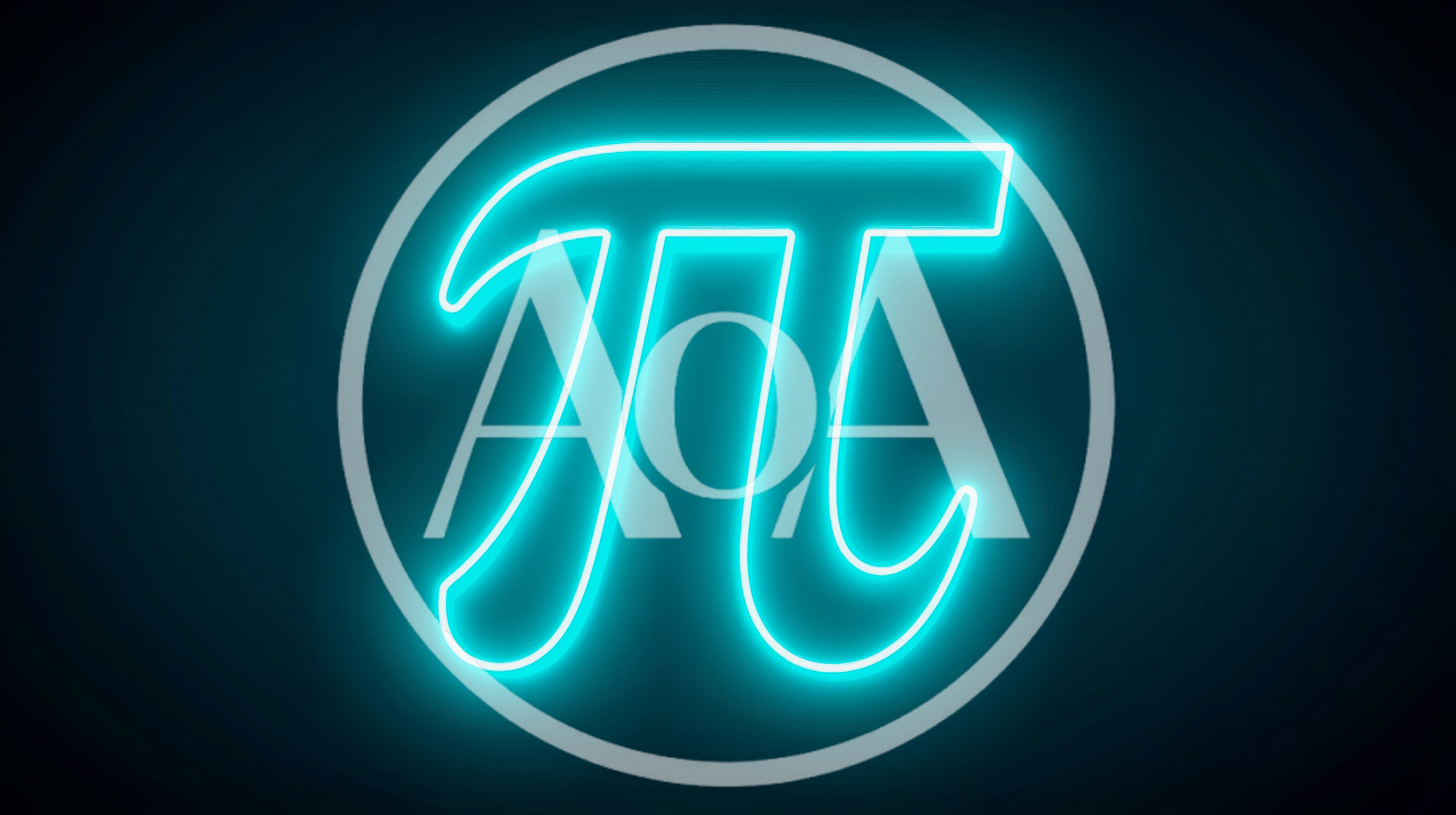 Glowing Neon Pi Symbol On Dark Background