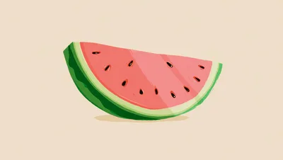 Stylized Illustration Of A Fresh Watermelon Slice