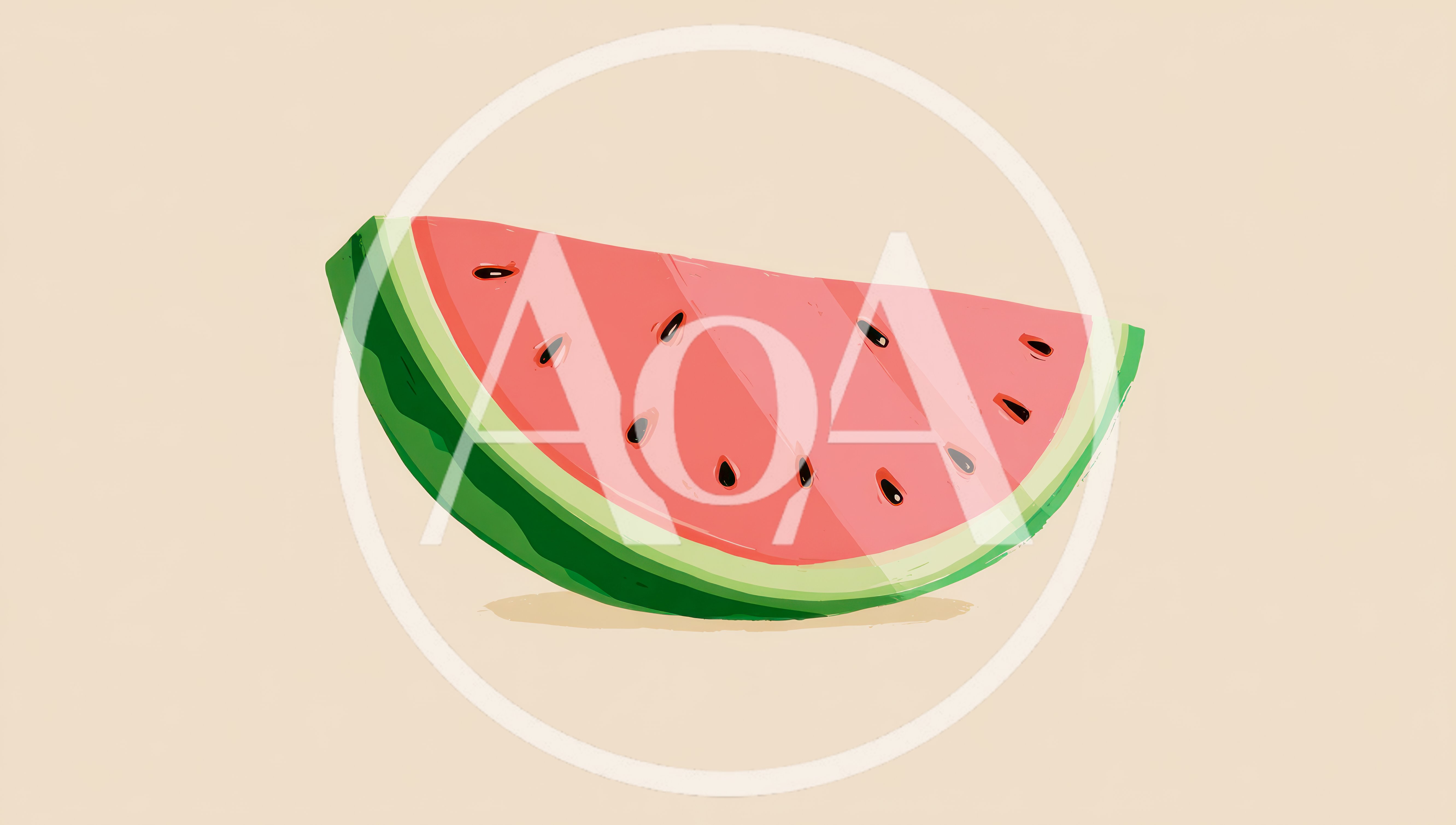 Stylized Illustration Of A Fresh Watermelon Slice