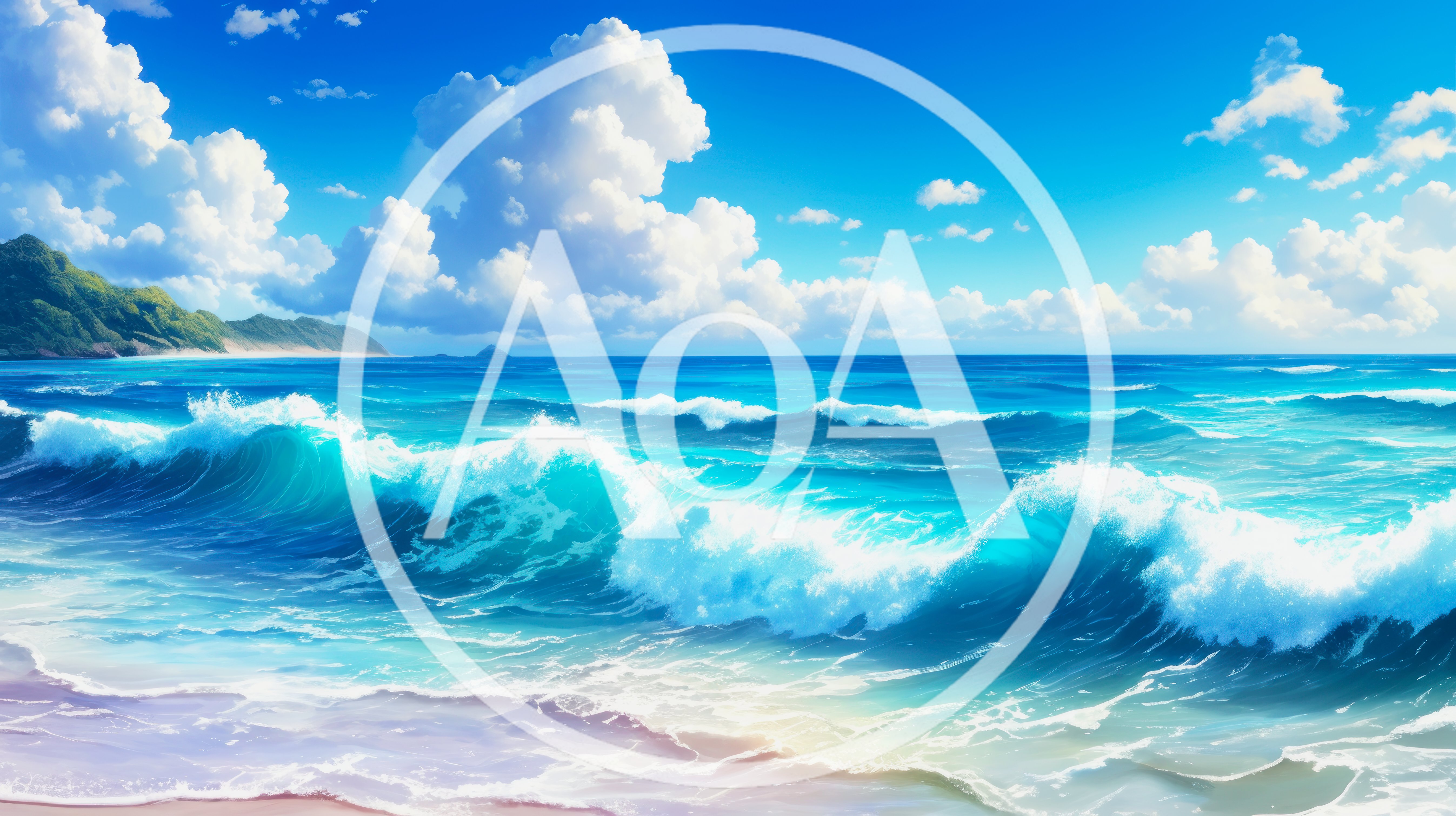 Tropical Ocean Waves Crashing On Sandy Beach