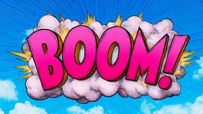 Comic Book Style Boom Explosion Graphic