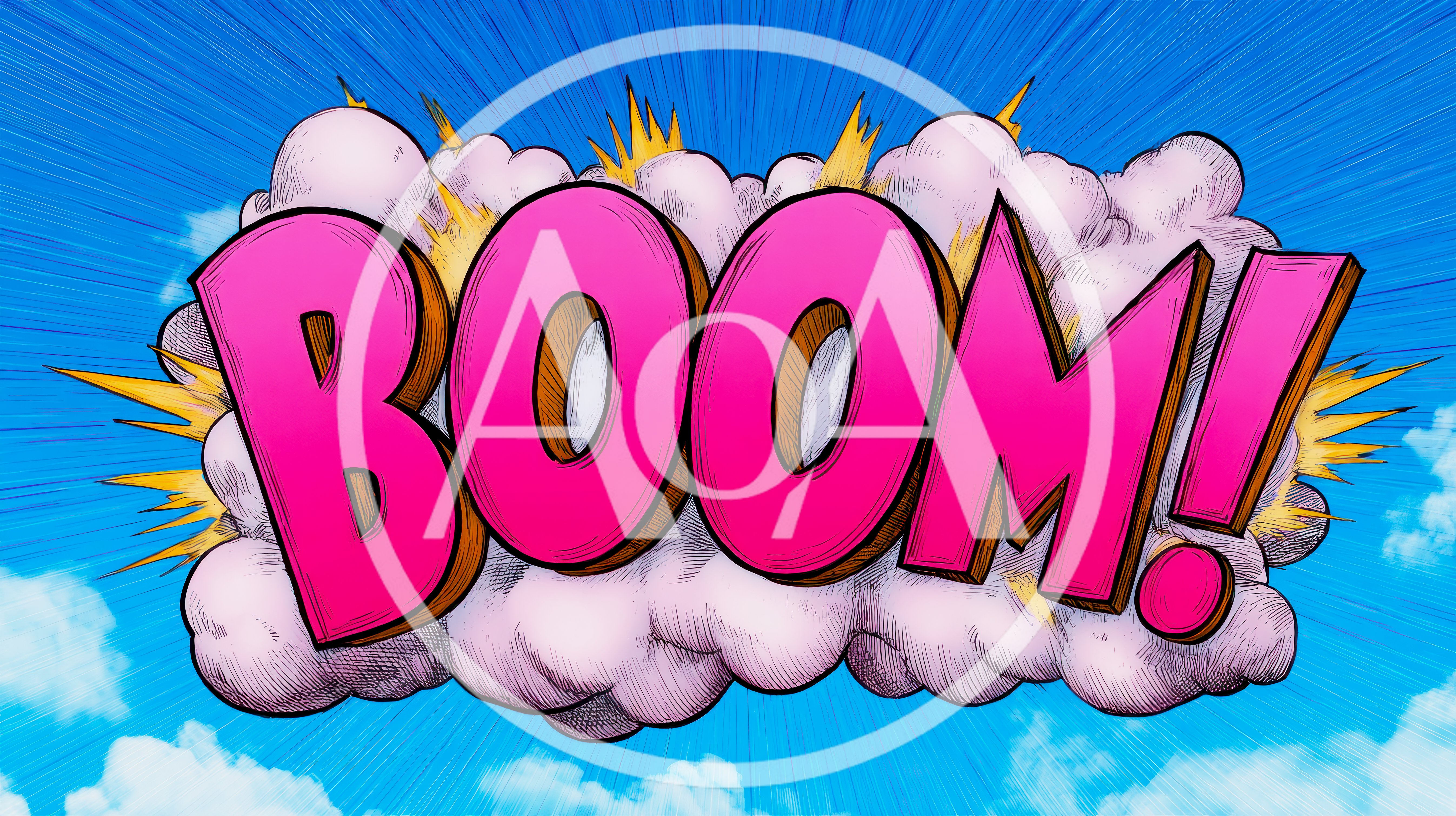 Comic Book Style Boom Explosion Graphic