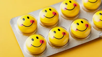 Yellow Smiley Face Pills In Blister Pack