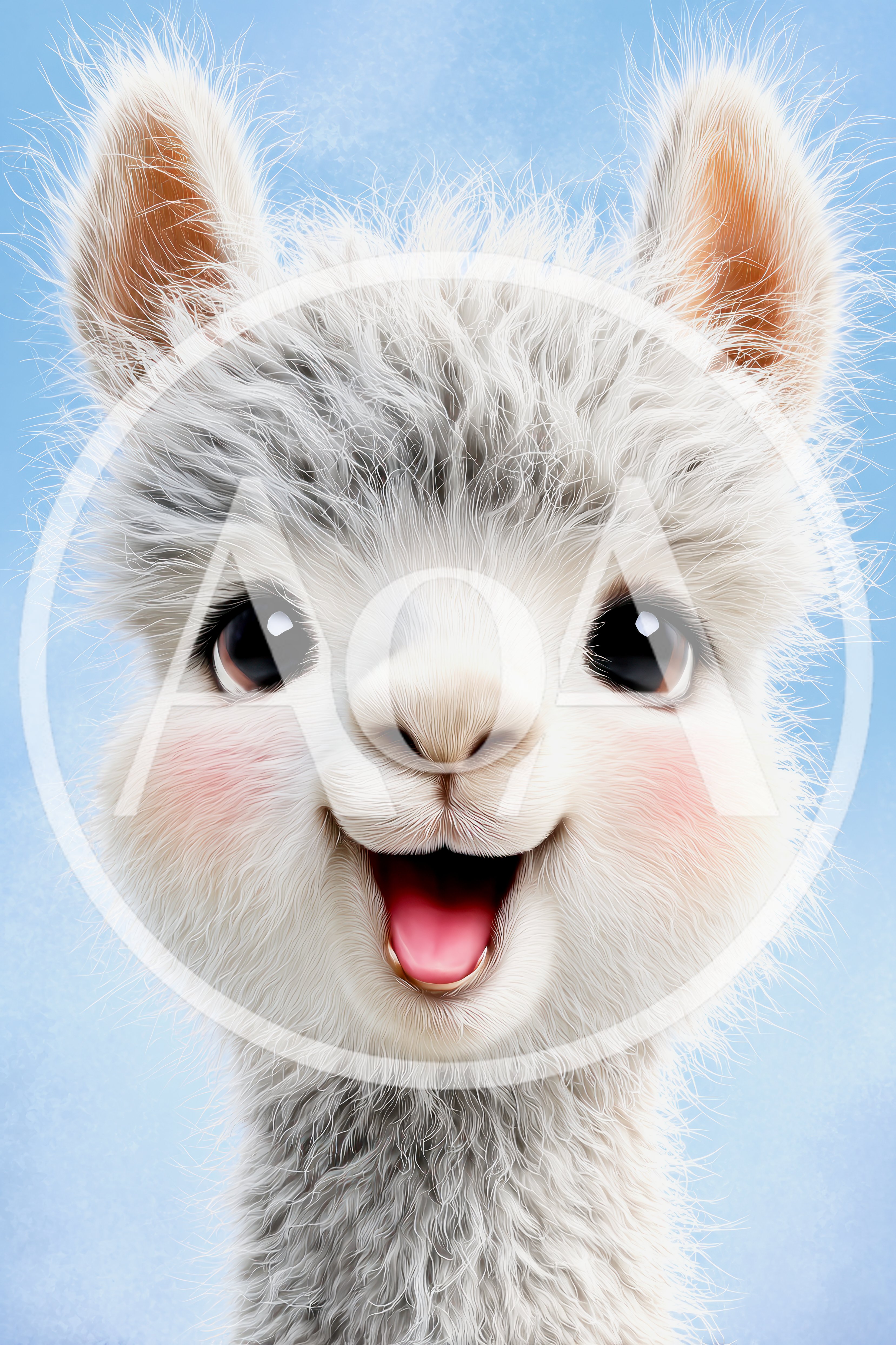Adorable Fluffy Baby Alpaca Portrait