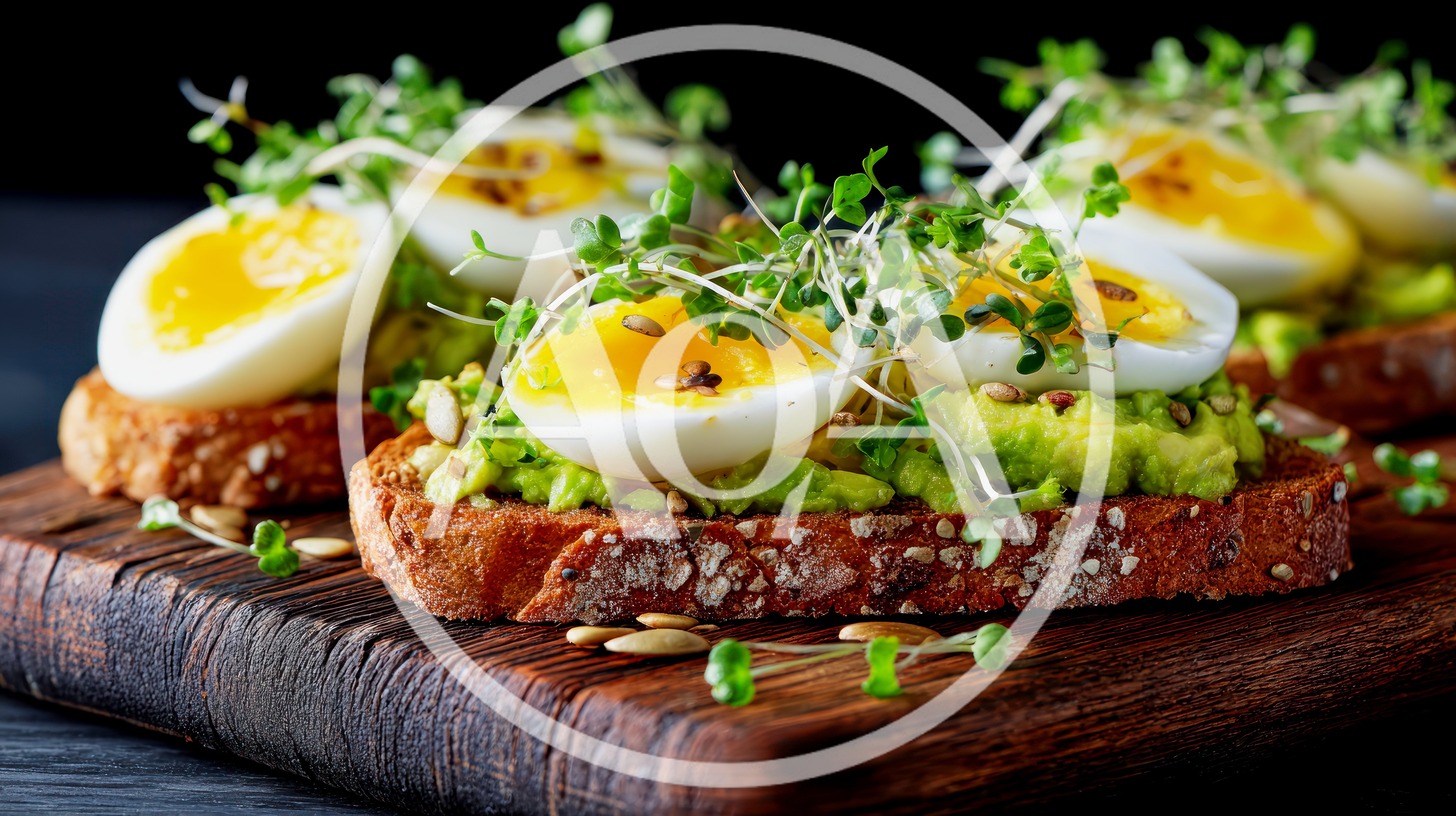 Avocado Toast With Soft Boiled Eggs And Microgreens