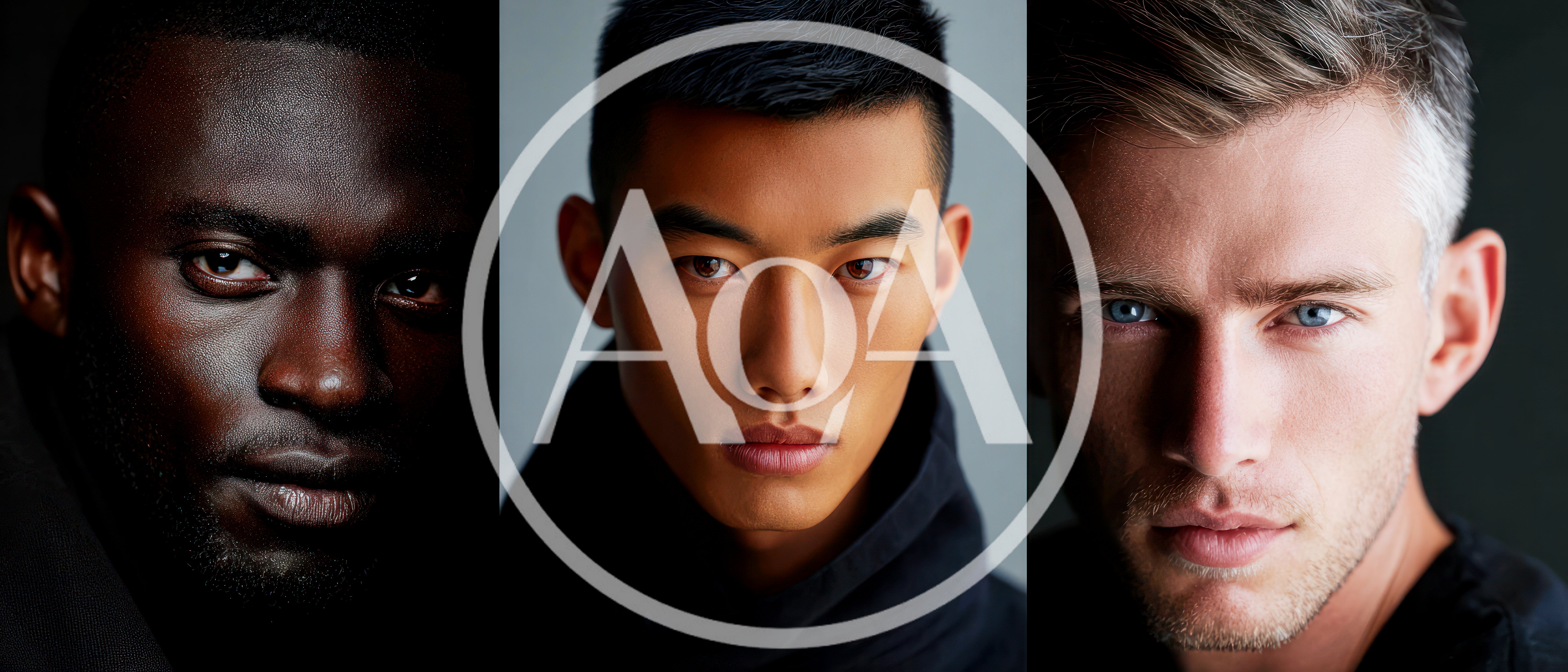 Portraits Of Three Diverse Men In Studio Lighting