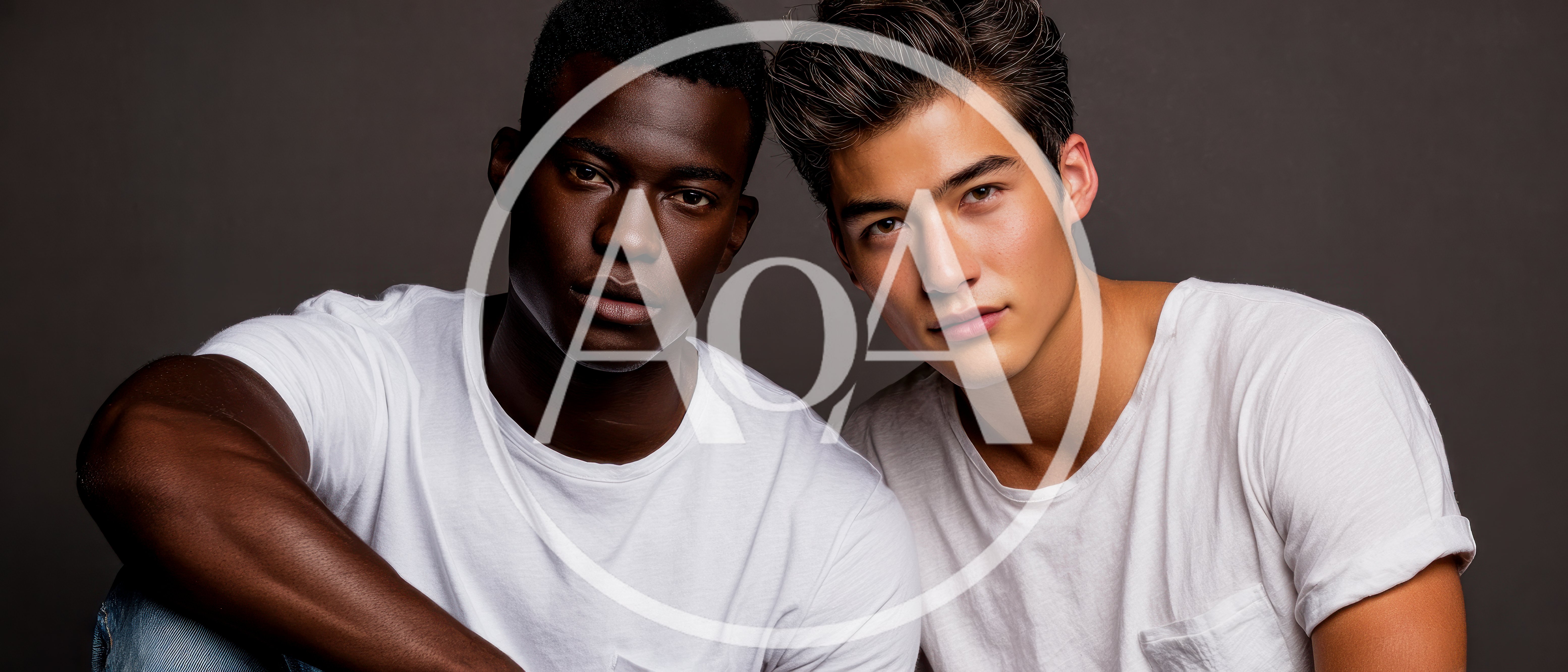 Two Diverse Male Models Posing Together