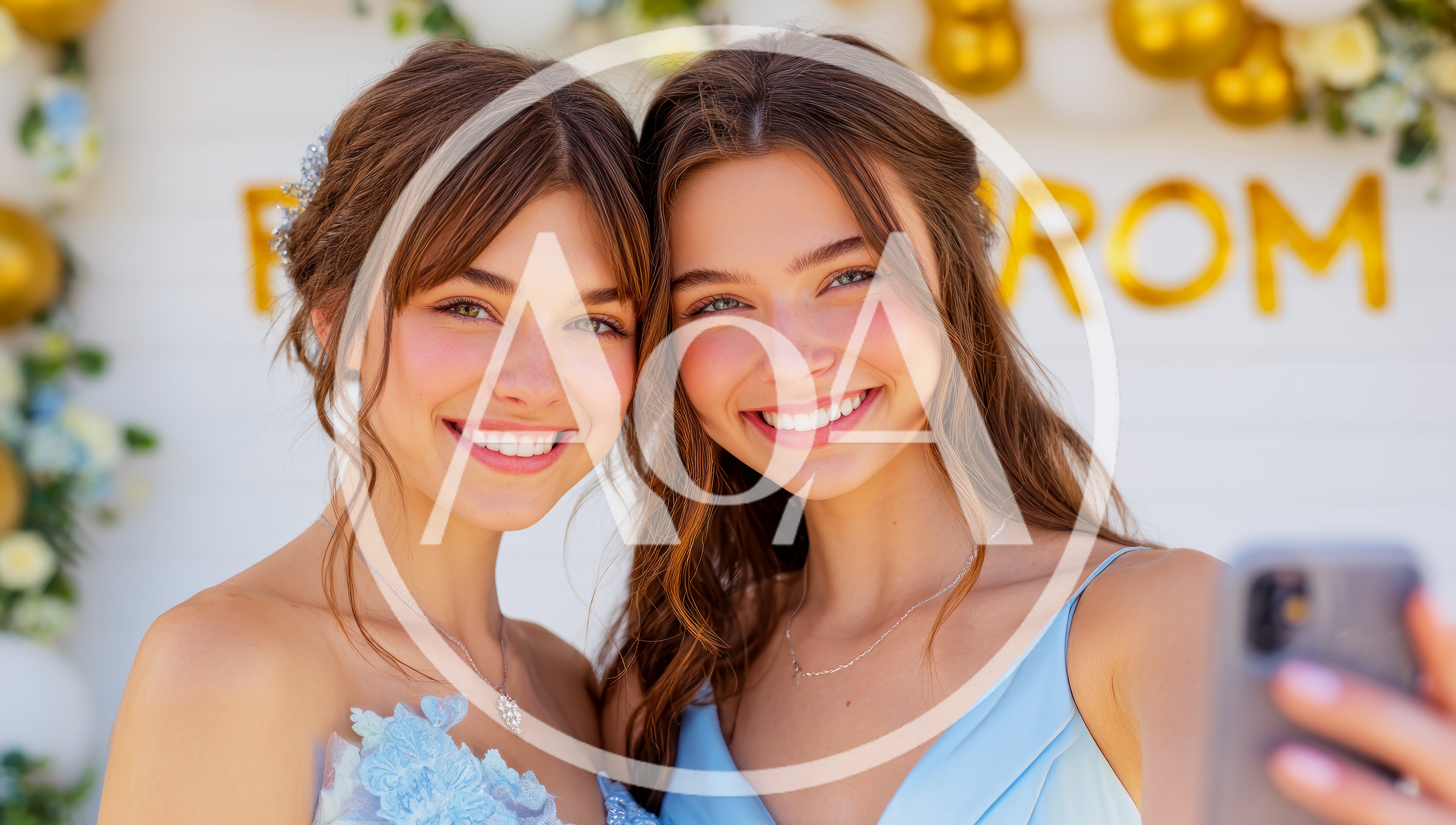 Two Young Women Taking A Selfie At Prom