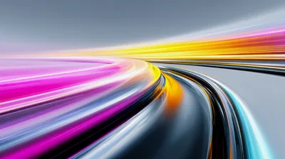 Abstract Motion Blur Of Glowing Light Trails