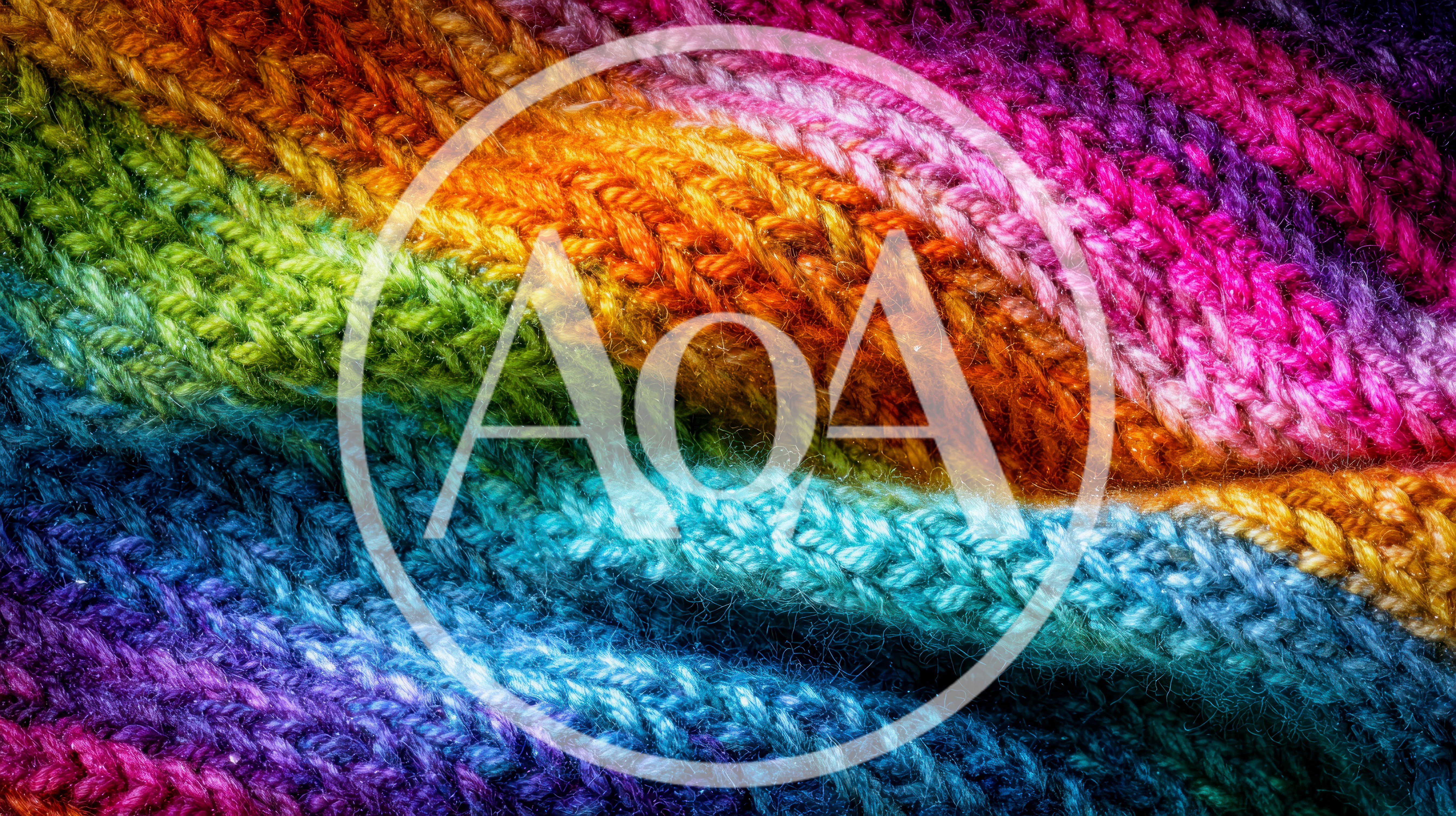 Close Up Of Colorful Rainbow Knitted Fabric Texture