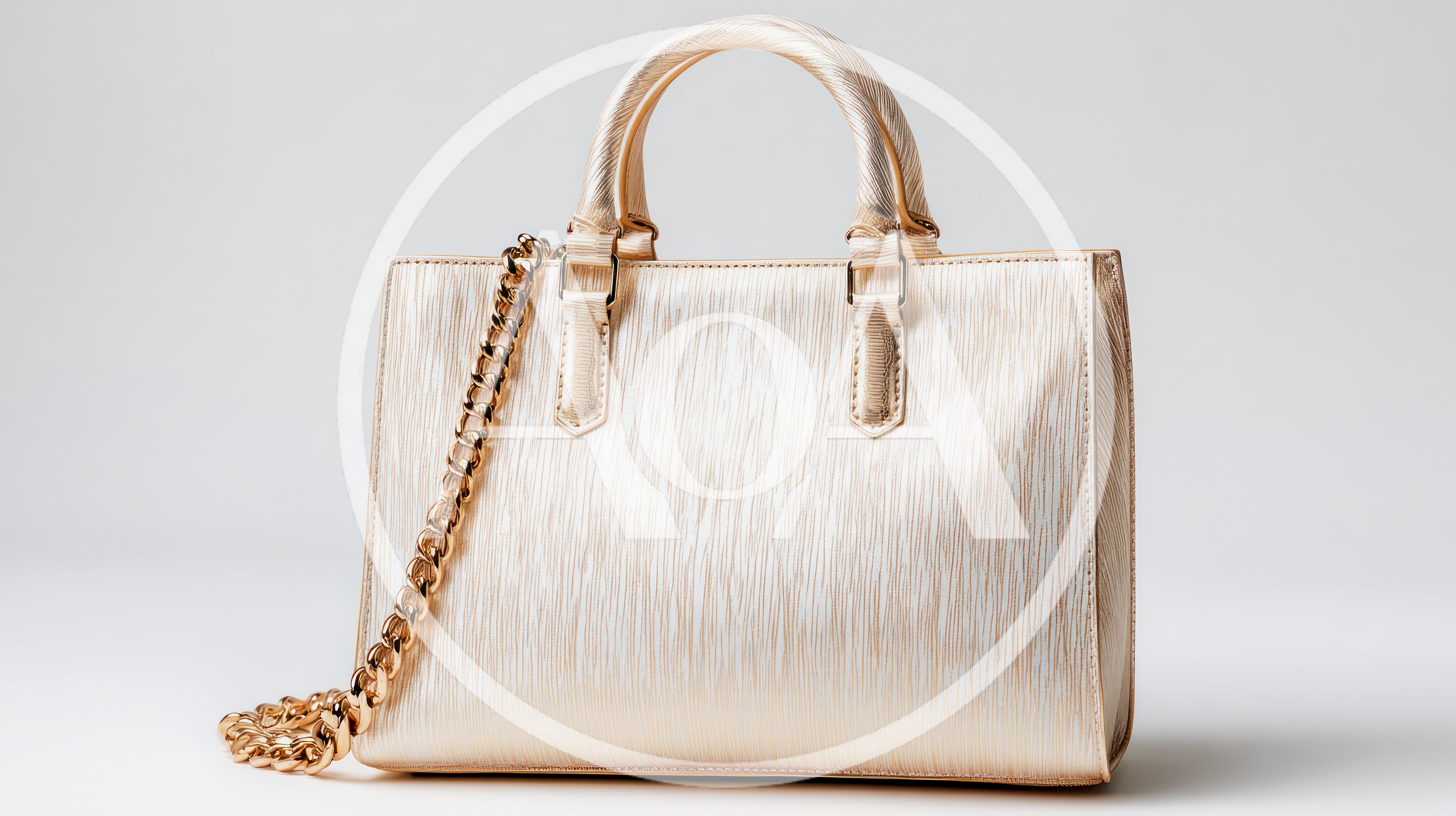 Elegant Metallic Gold Handbag With Chain Strap
