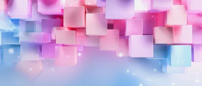 Abstract 3D Cubes Background With Soft Pastel Lighting