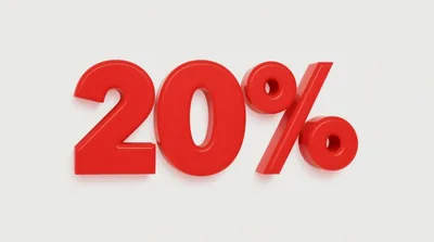 3D Red Twenty Percent Discount Sign