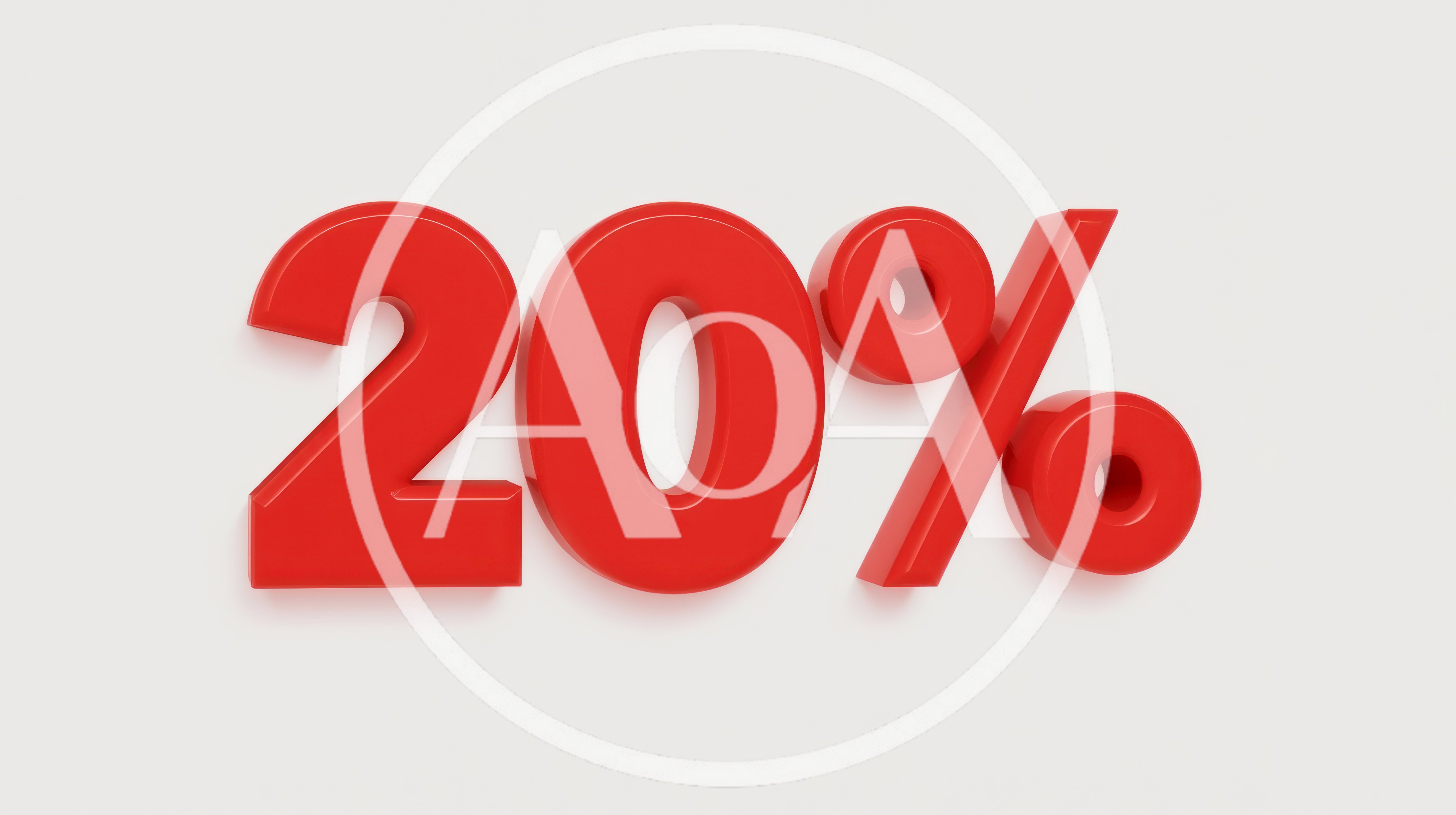 3D Red Twenty Percent Discount Sign