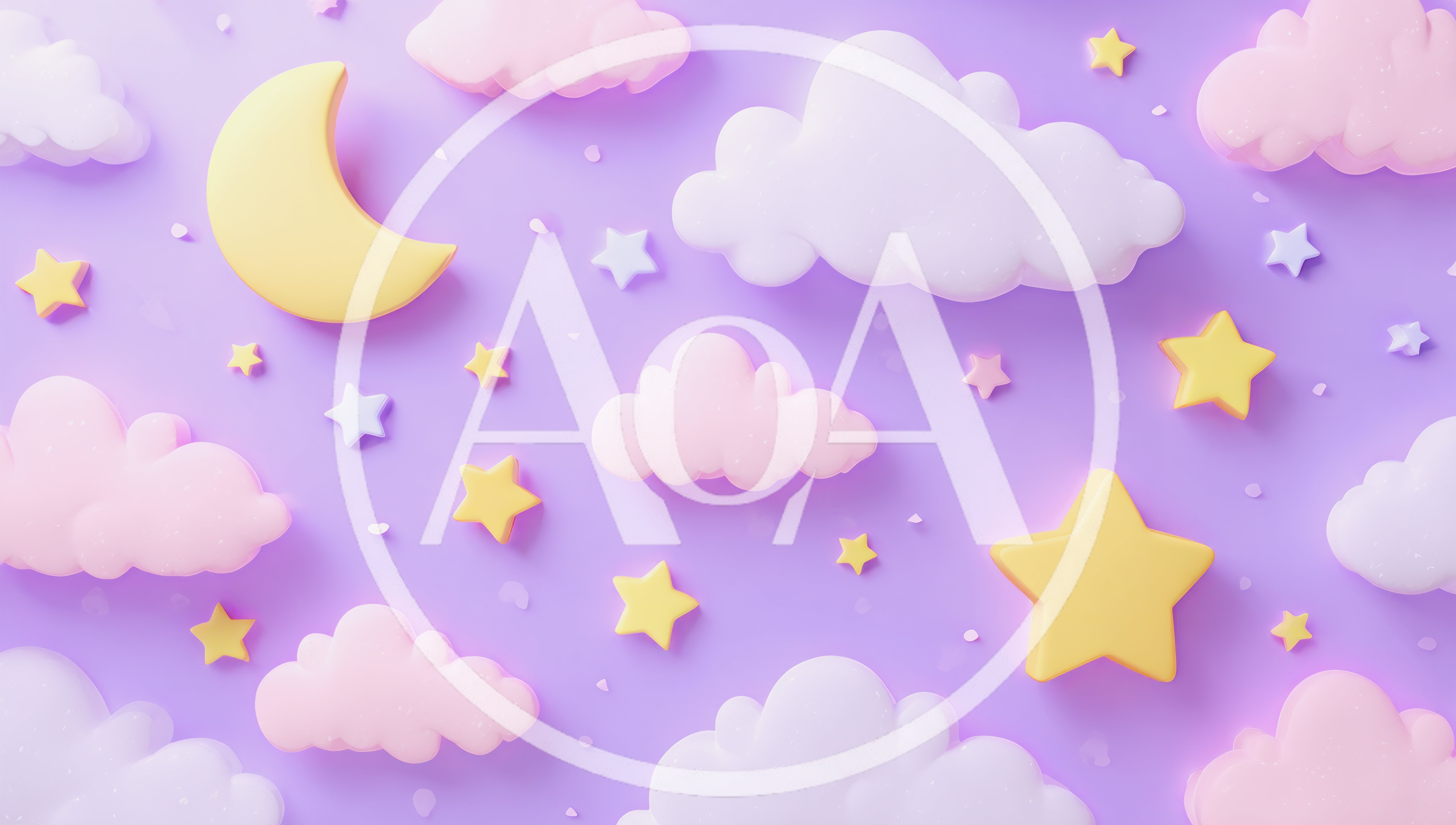 3D Rendered Cute Pastel Night Sky Background