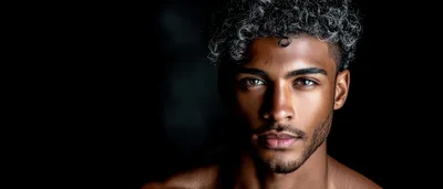 Portrait Of A Young Man With Curly Hair