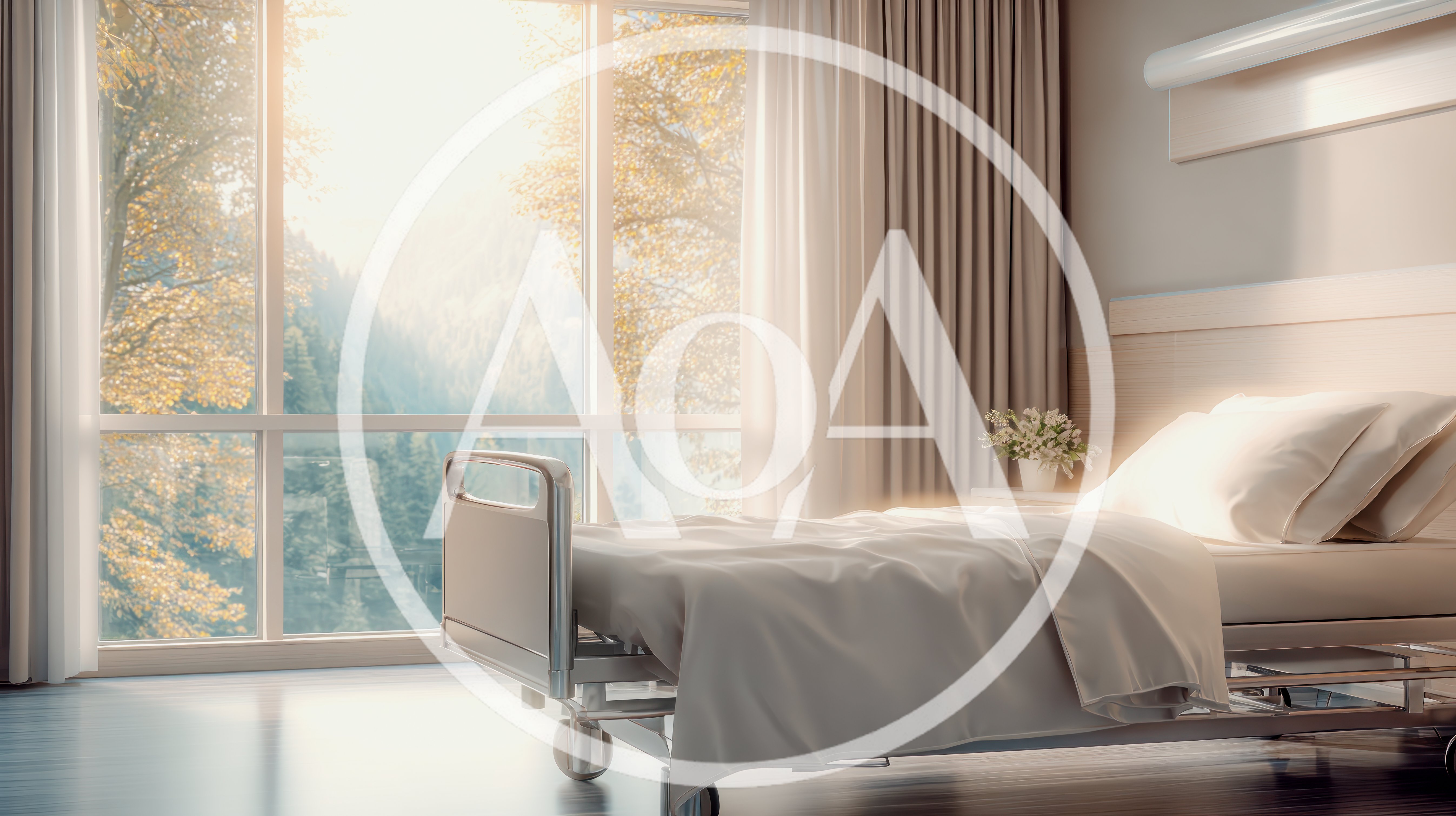 Empty Hospital Room With Scenic Mountain View