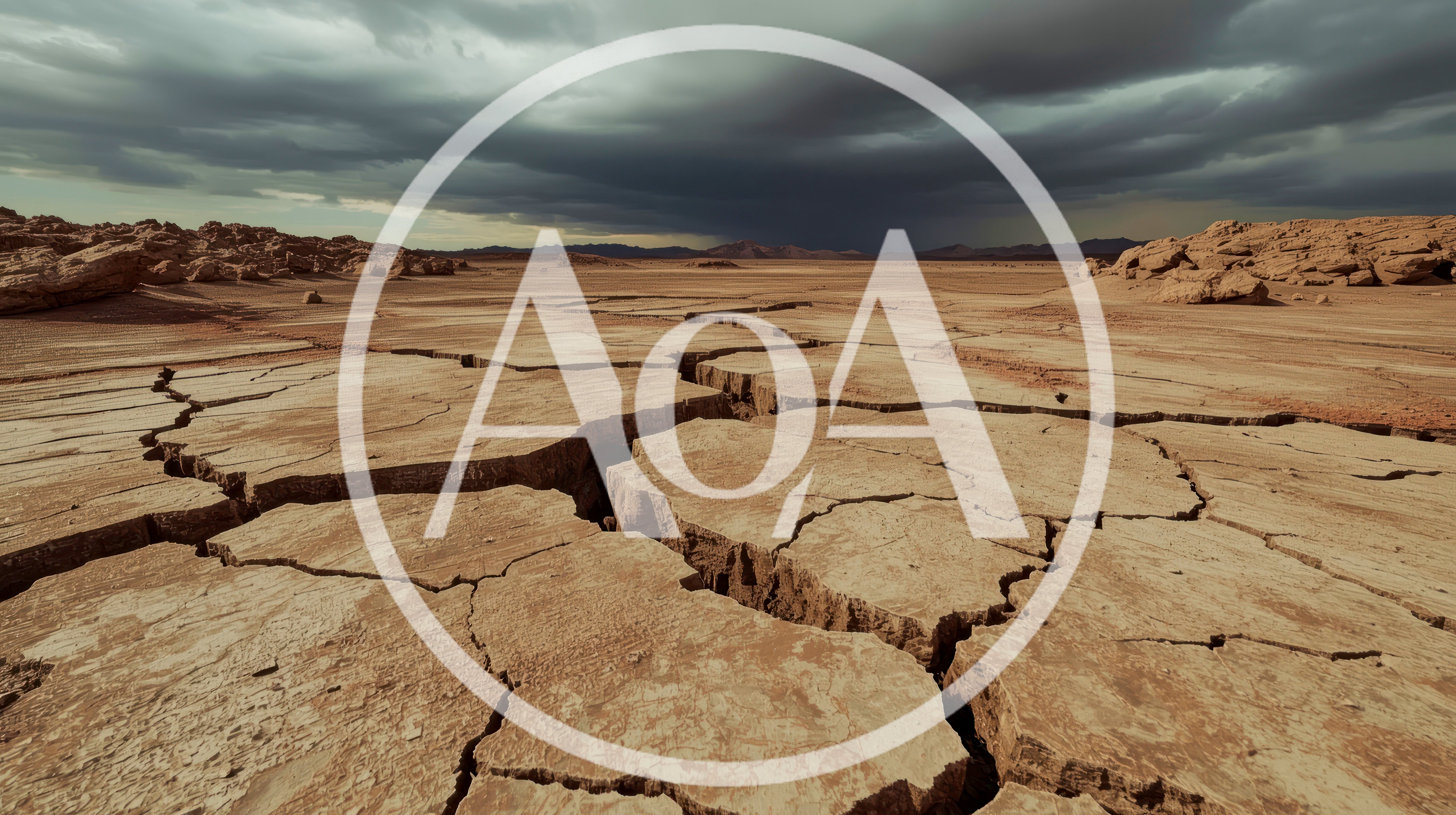 Cracked Dry Earth Under A Stormy Sky