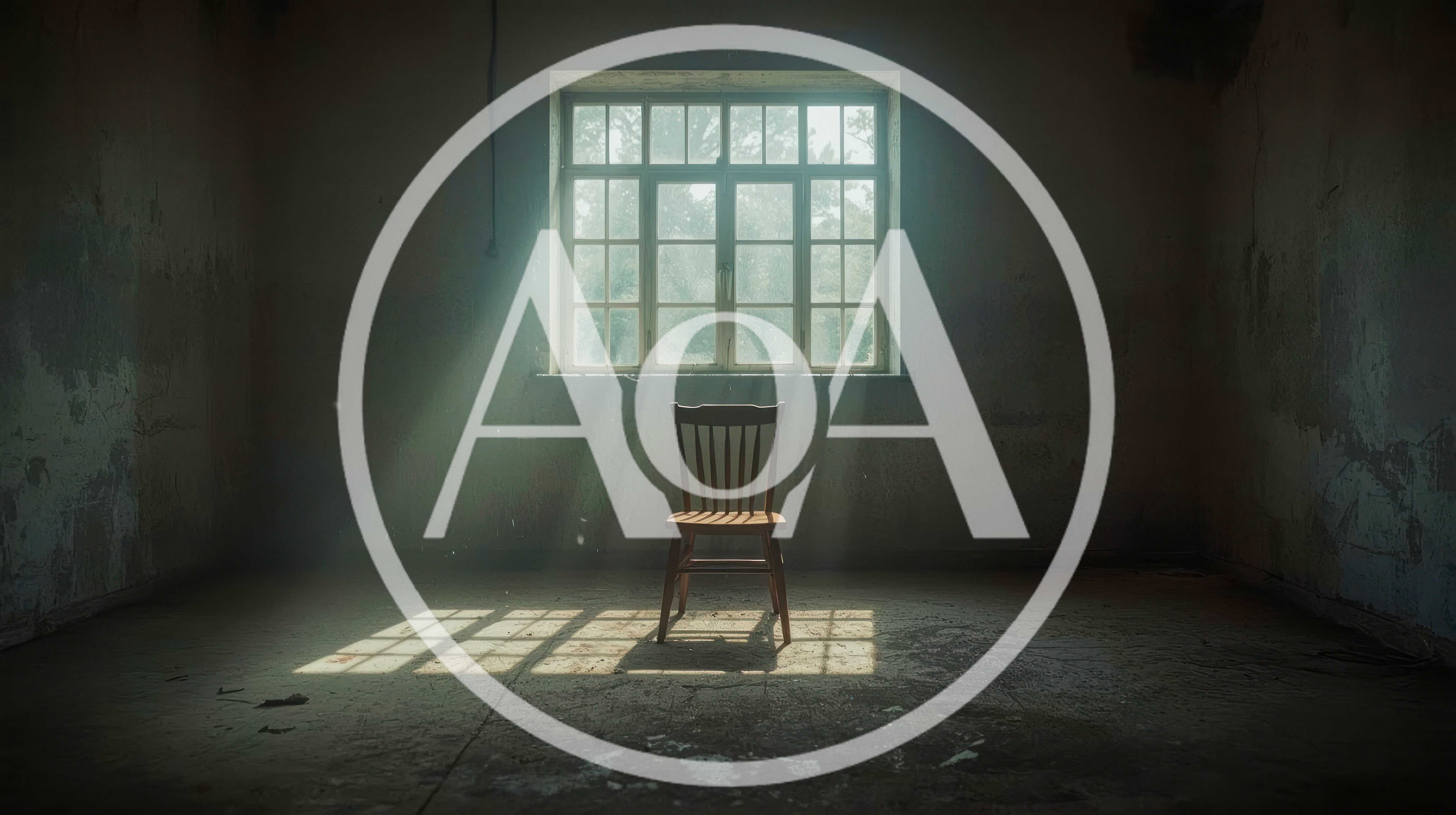 Empty Wooden Chair In A Dim Abandoned Room