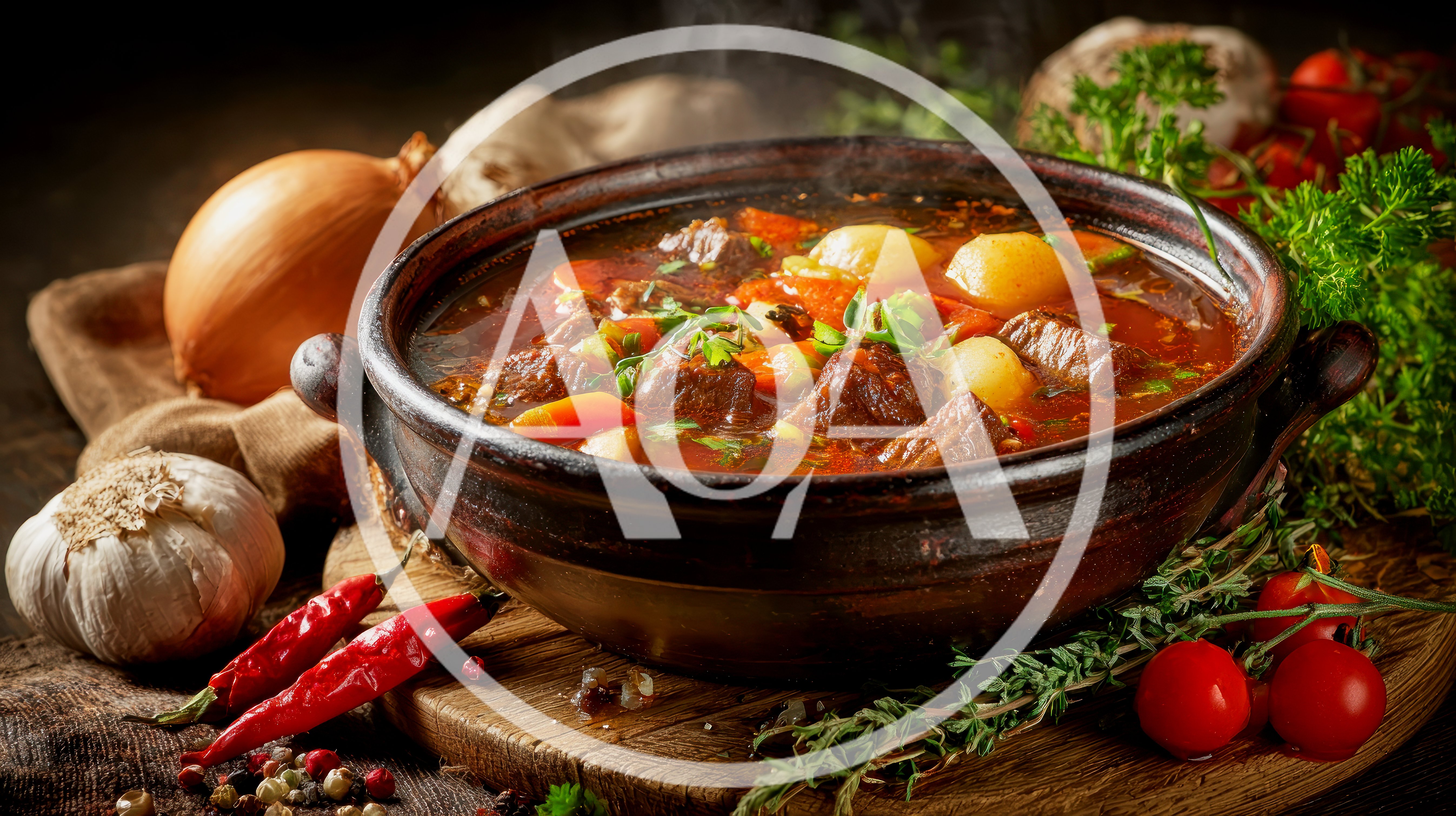 Hearty Beef Stew In A Rustic Clay Pot
