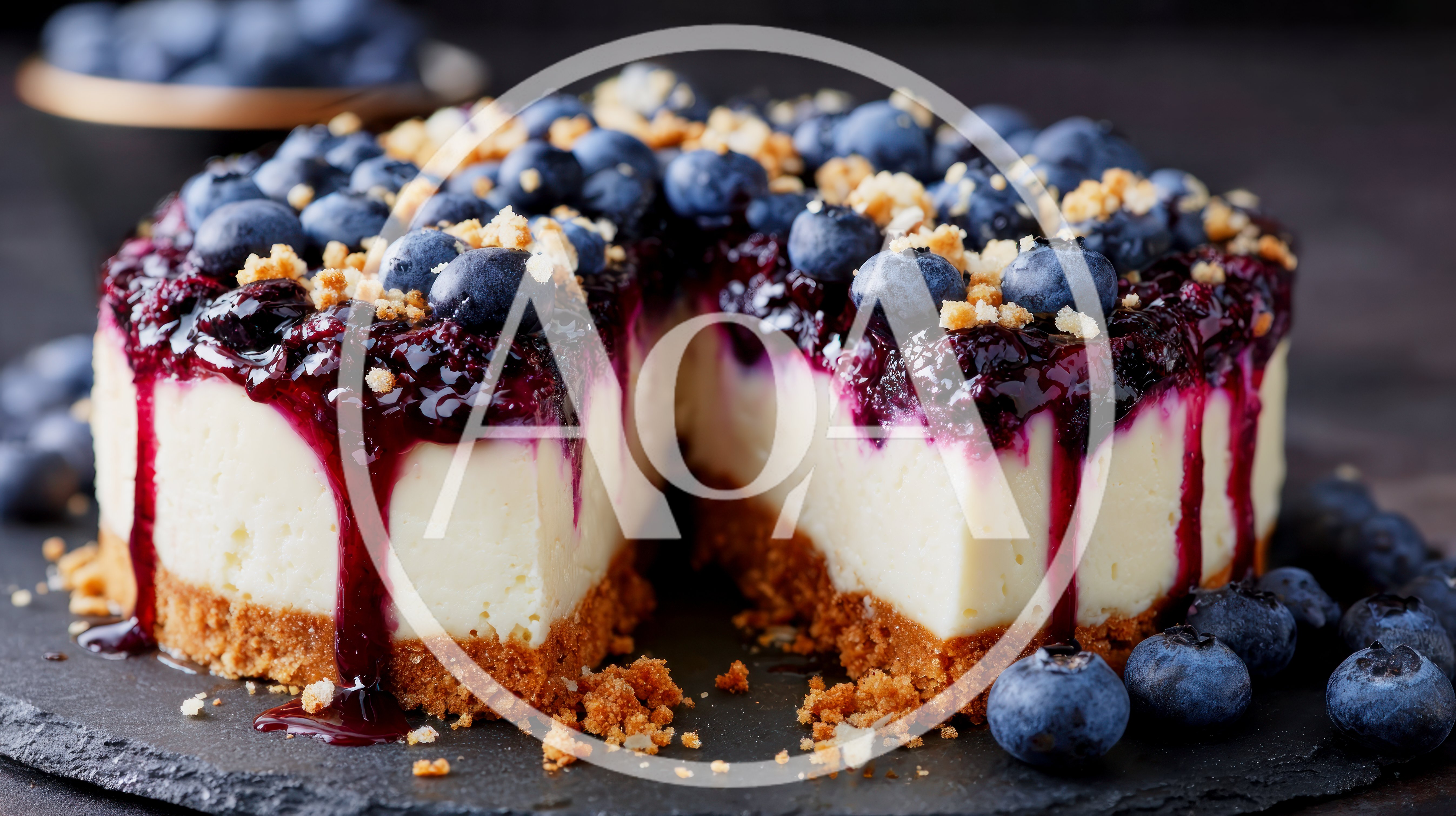 Blueberry Cheesecake With Berry Compote Drizzle