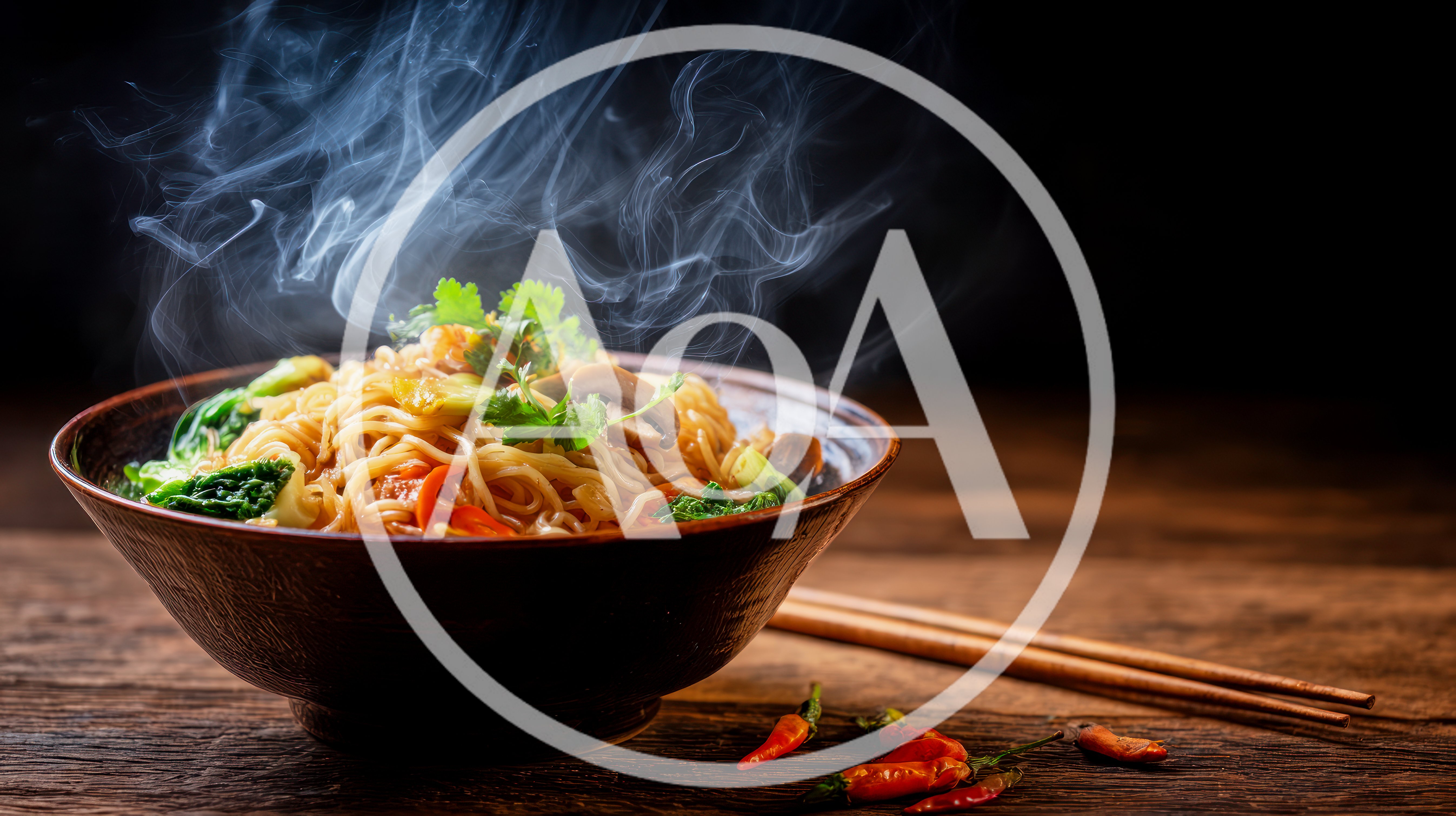 Steaming Bowl Of Asian Stir Fried Noodles