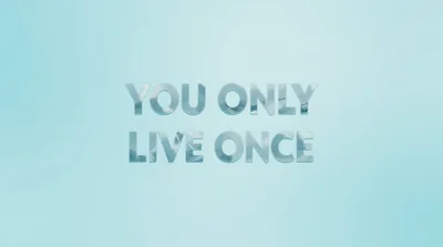 You Only Live Once Text On Light Blue Background