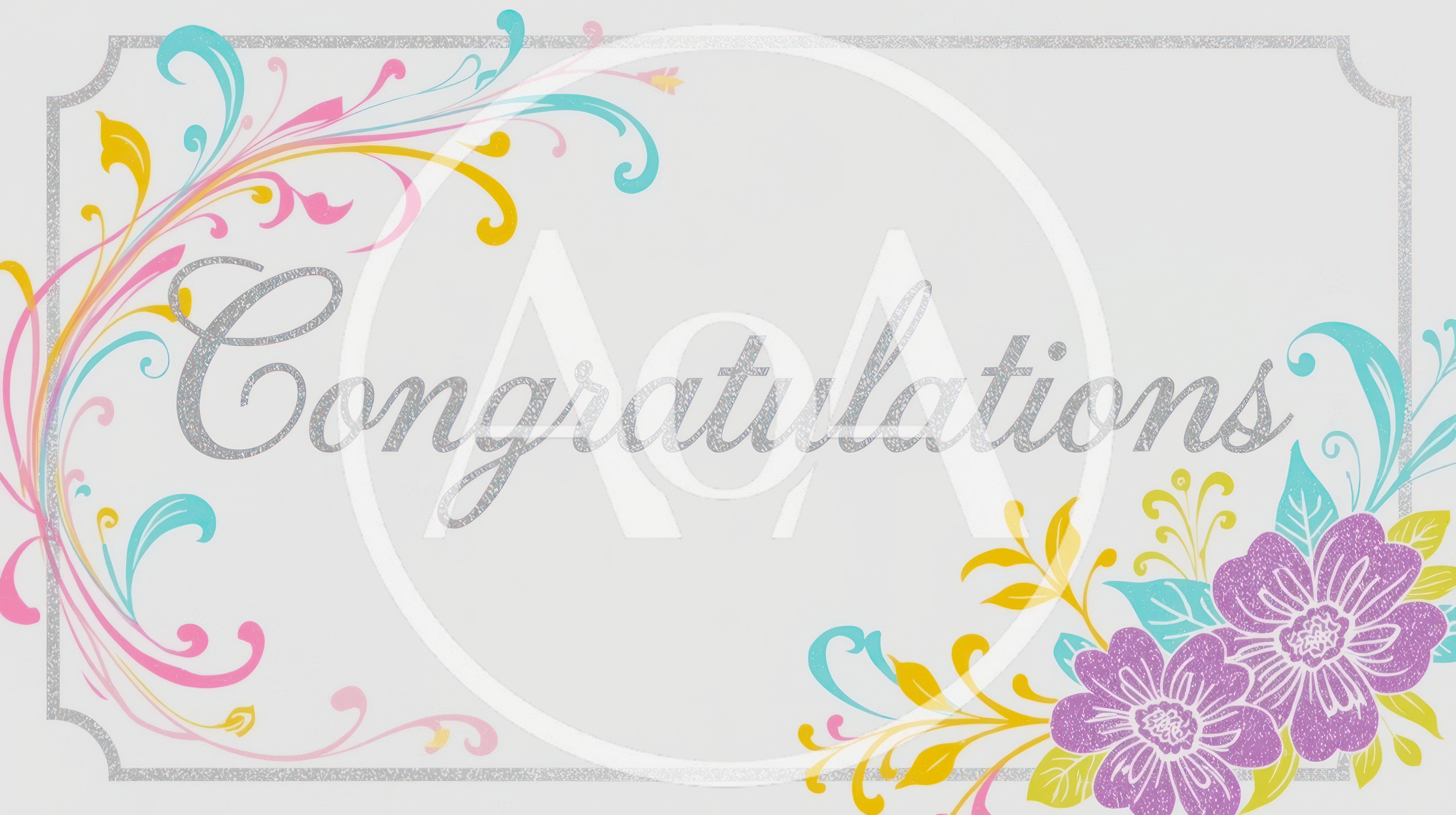 Congratulations Greeting Card With Floral Flourishes