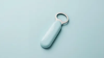 Light Blue Bottle Opener on Pastel Background