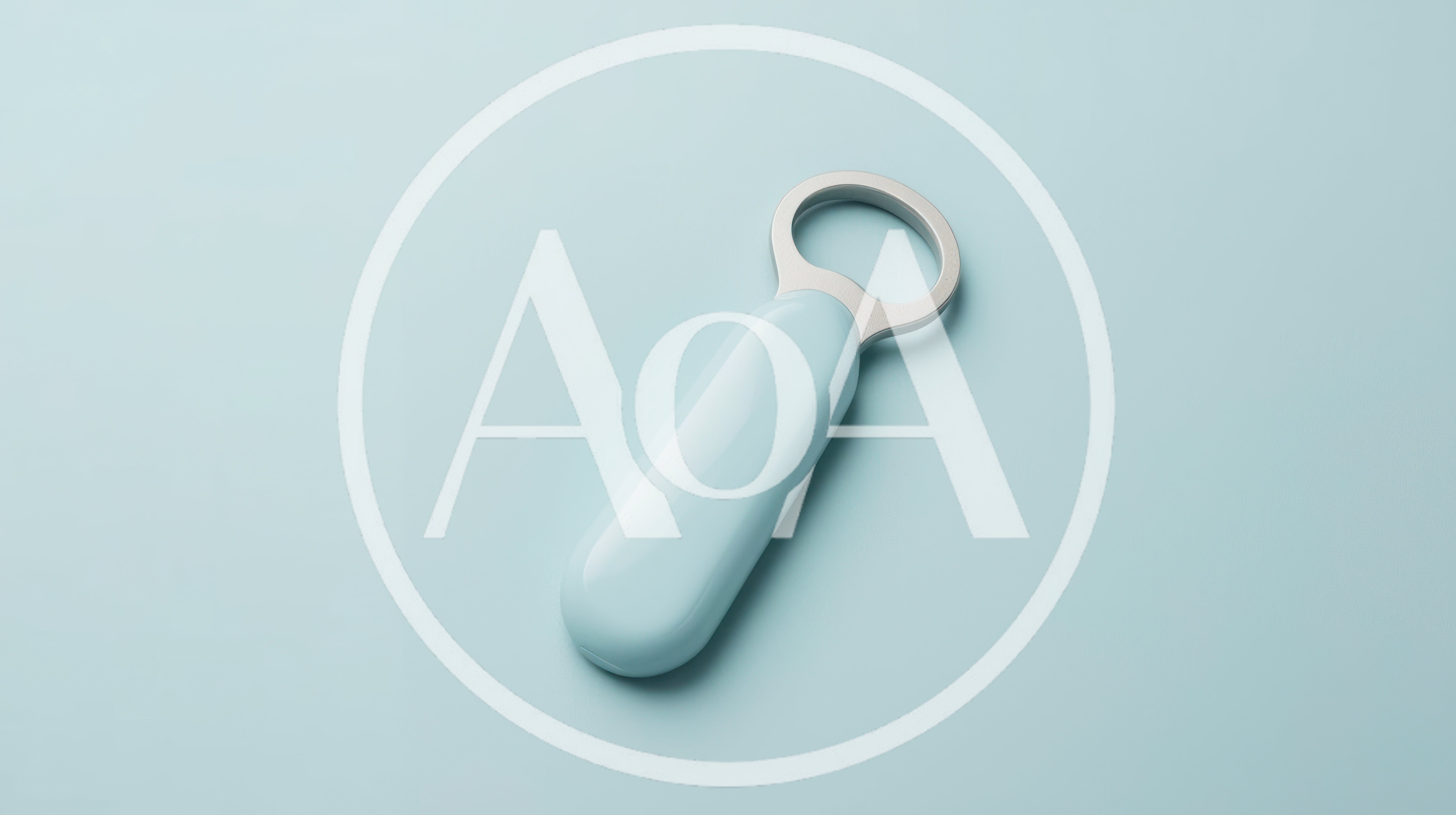 Light Blue Bottle Opener on Pastel Background