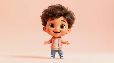 3D Render Of A Cute Cartoon Boy Character