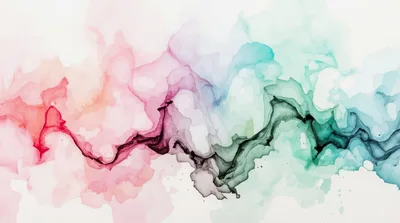 Abstract Alcohol Ink Painting With Vibrant Color Gradient