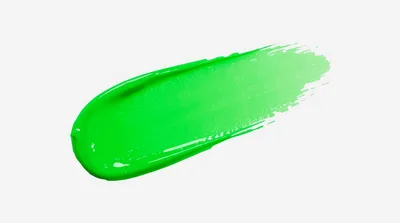 Bright Green Paint Stroke On White Background